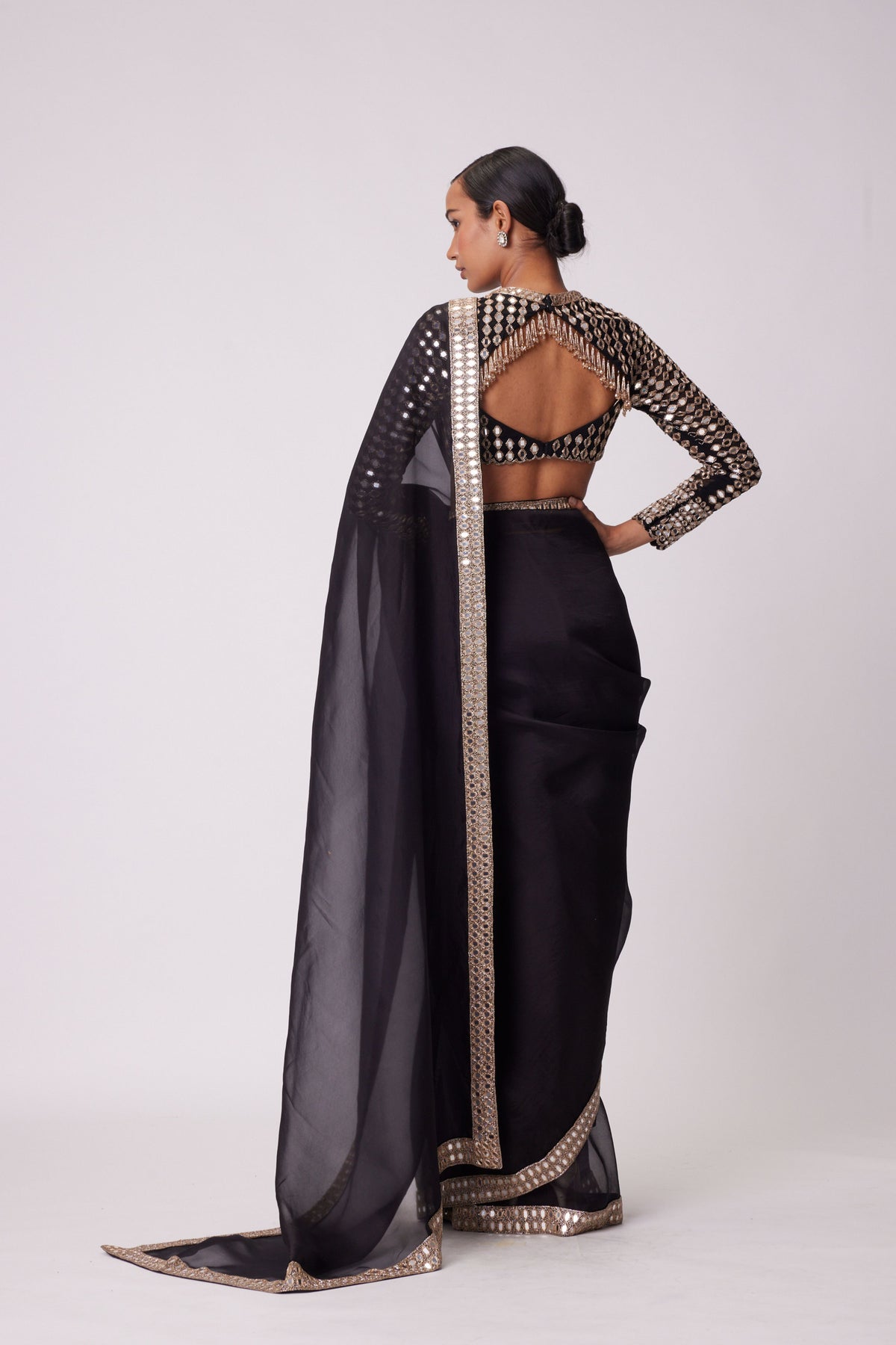 Black Saree Set