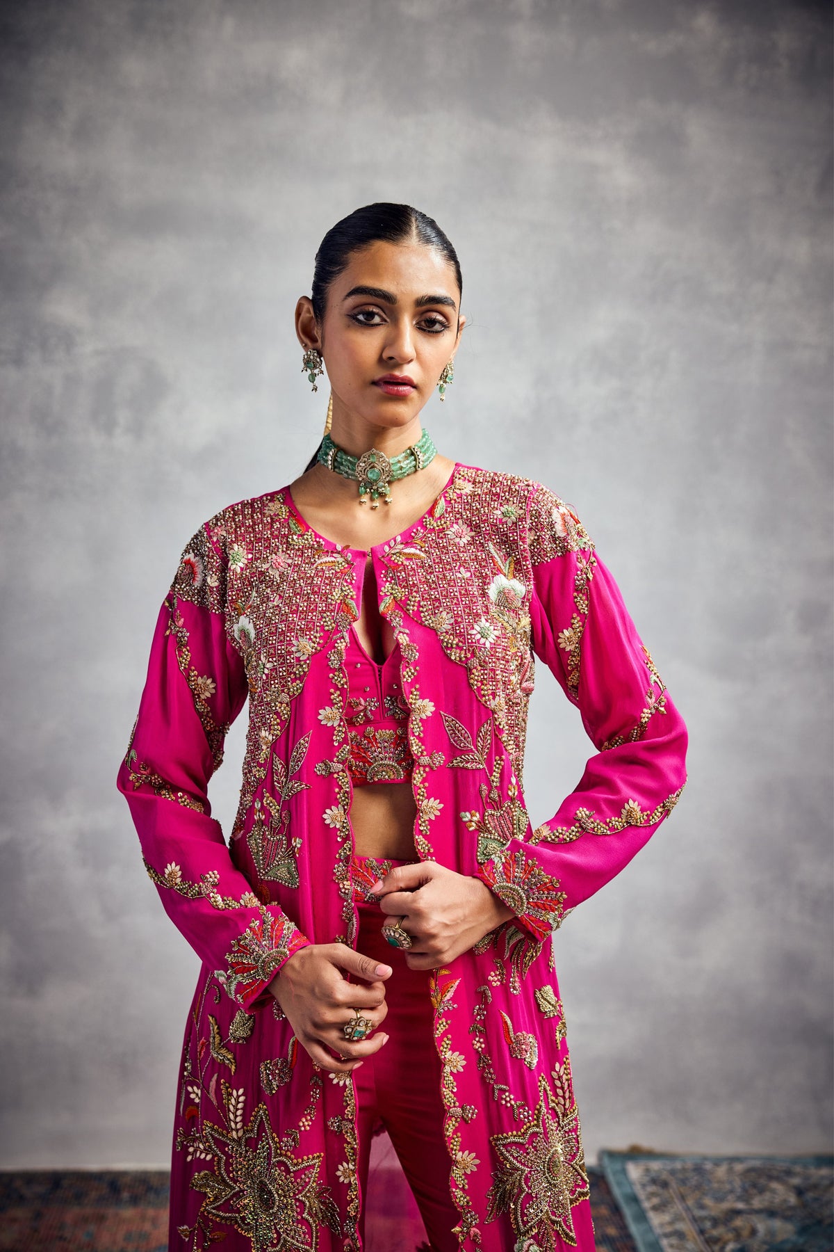 Fuschia Pink Jacket Set