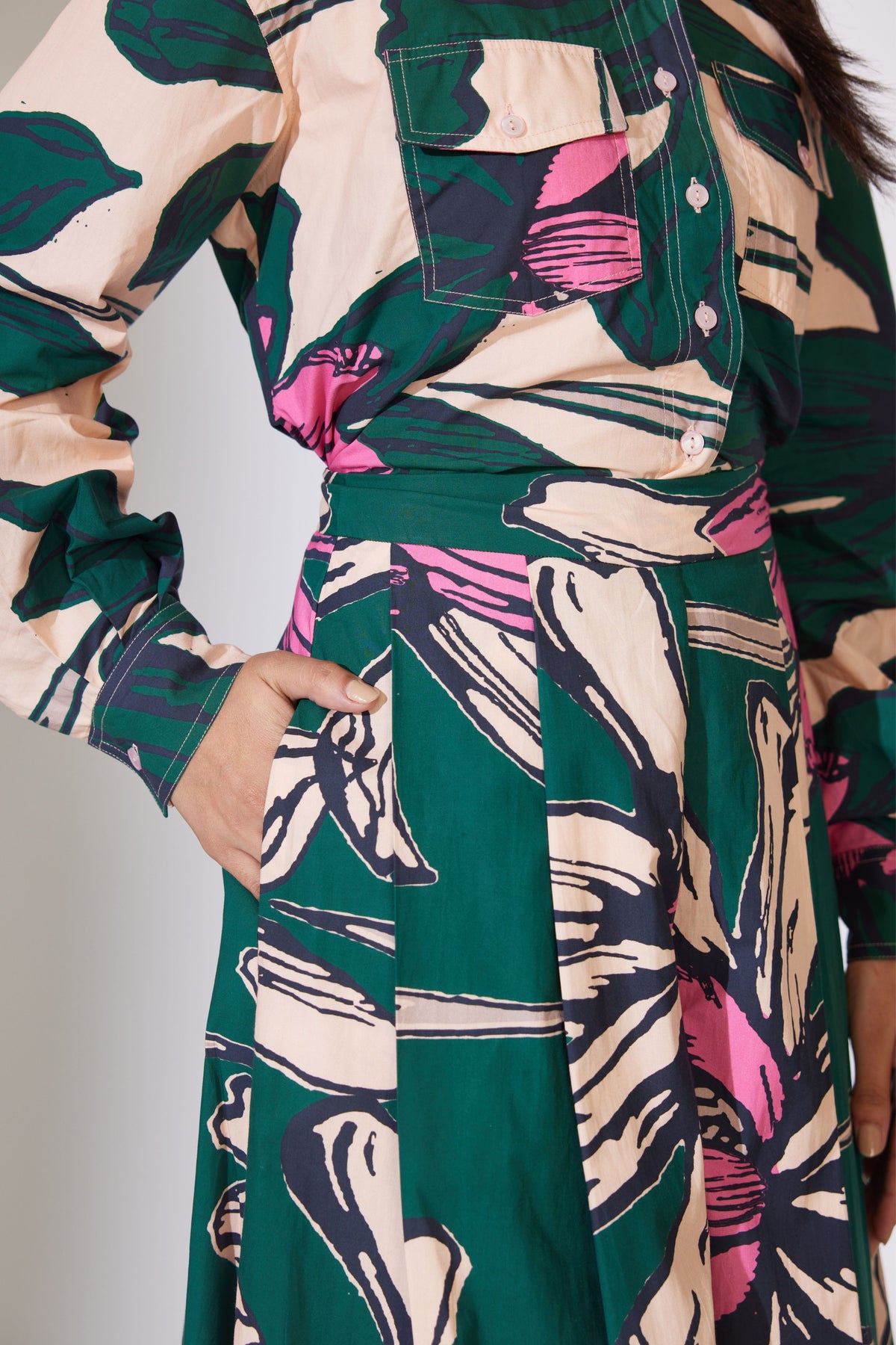 Green and Pink Floral Pants