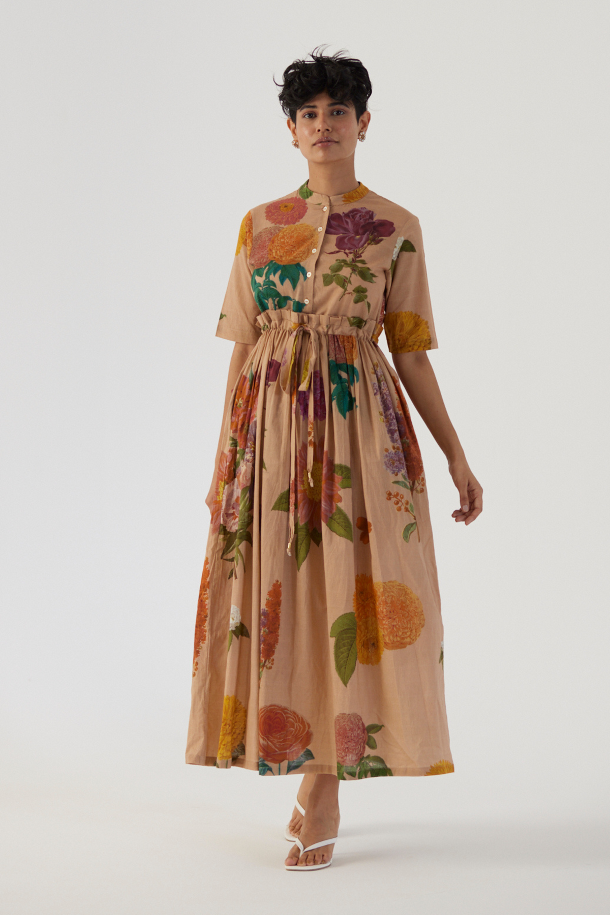 Vintage Garden Gathered Dress