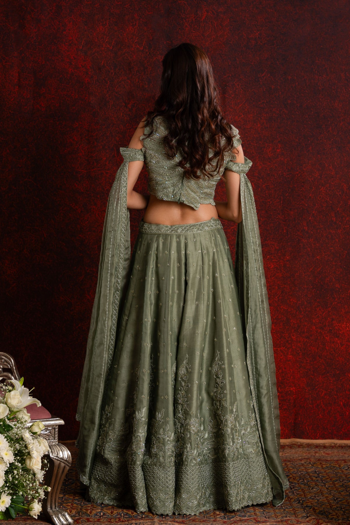 Embroidery Green Lehenga Set