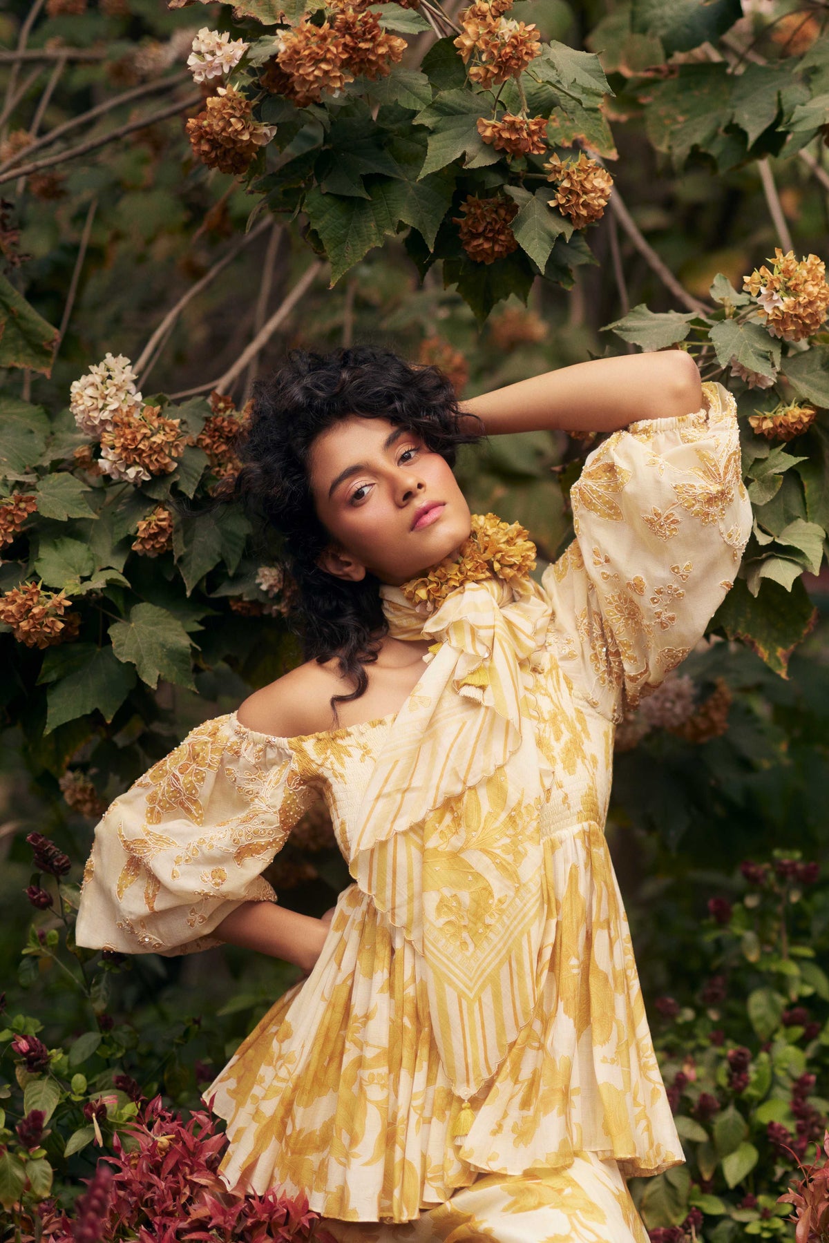 Golden Yellow Peplum Set