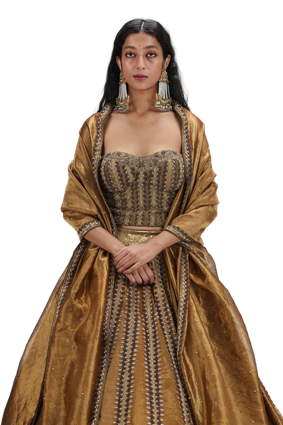 Kanakpriya Old Gold Lehenga Set