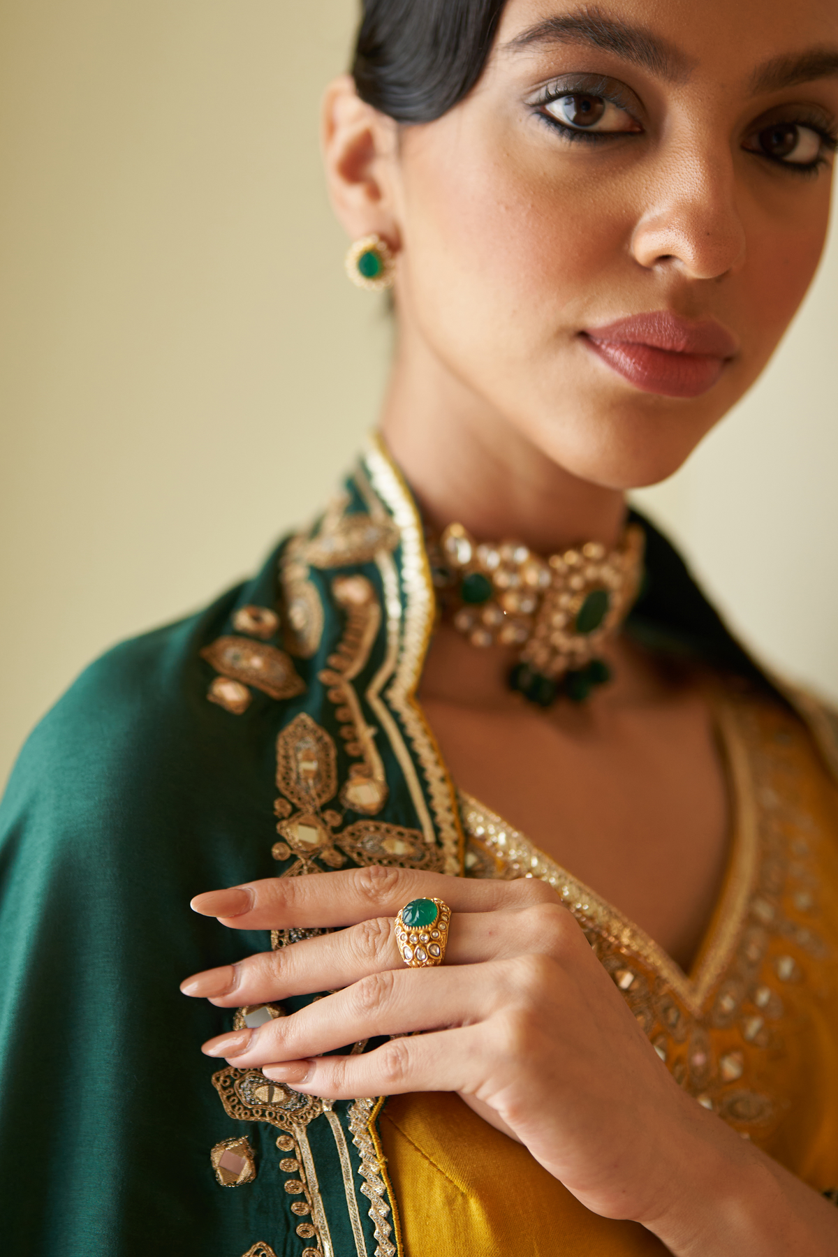 Mustard Satin Sharara Set