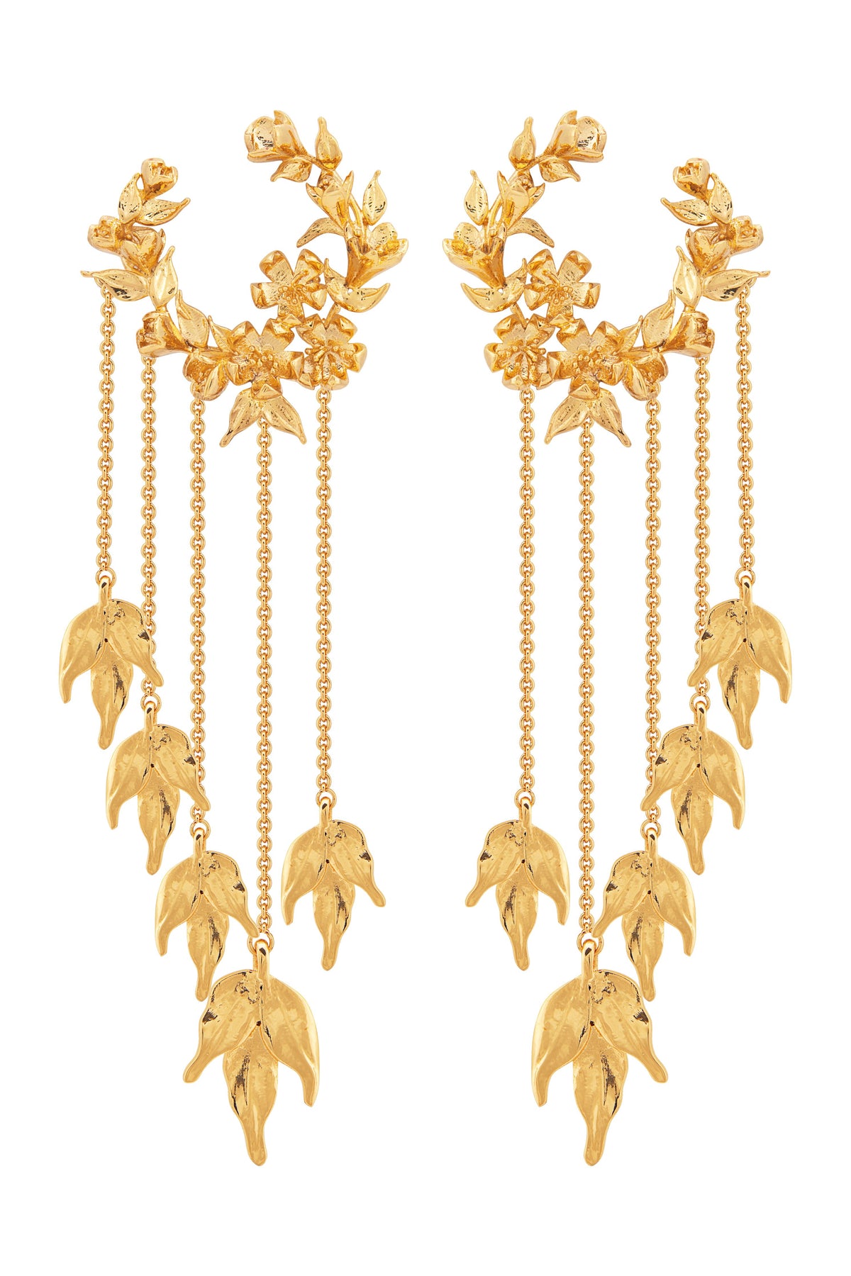 Yellow gold wreath of eros earrings