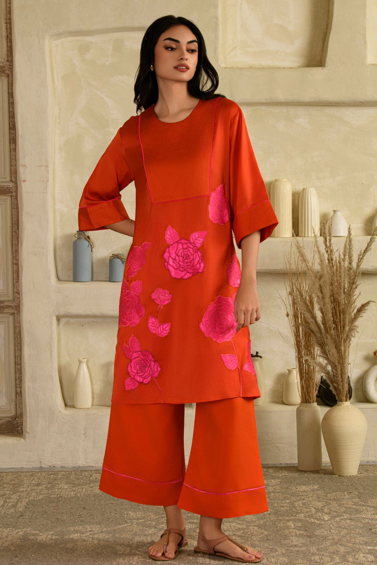 Gulabo Narangi Kurta Set