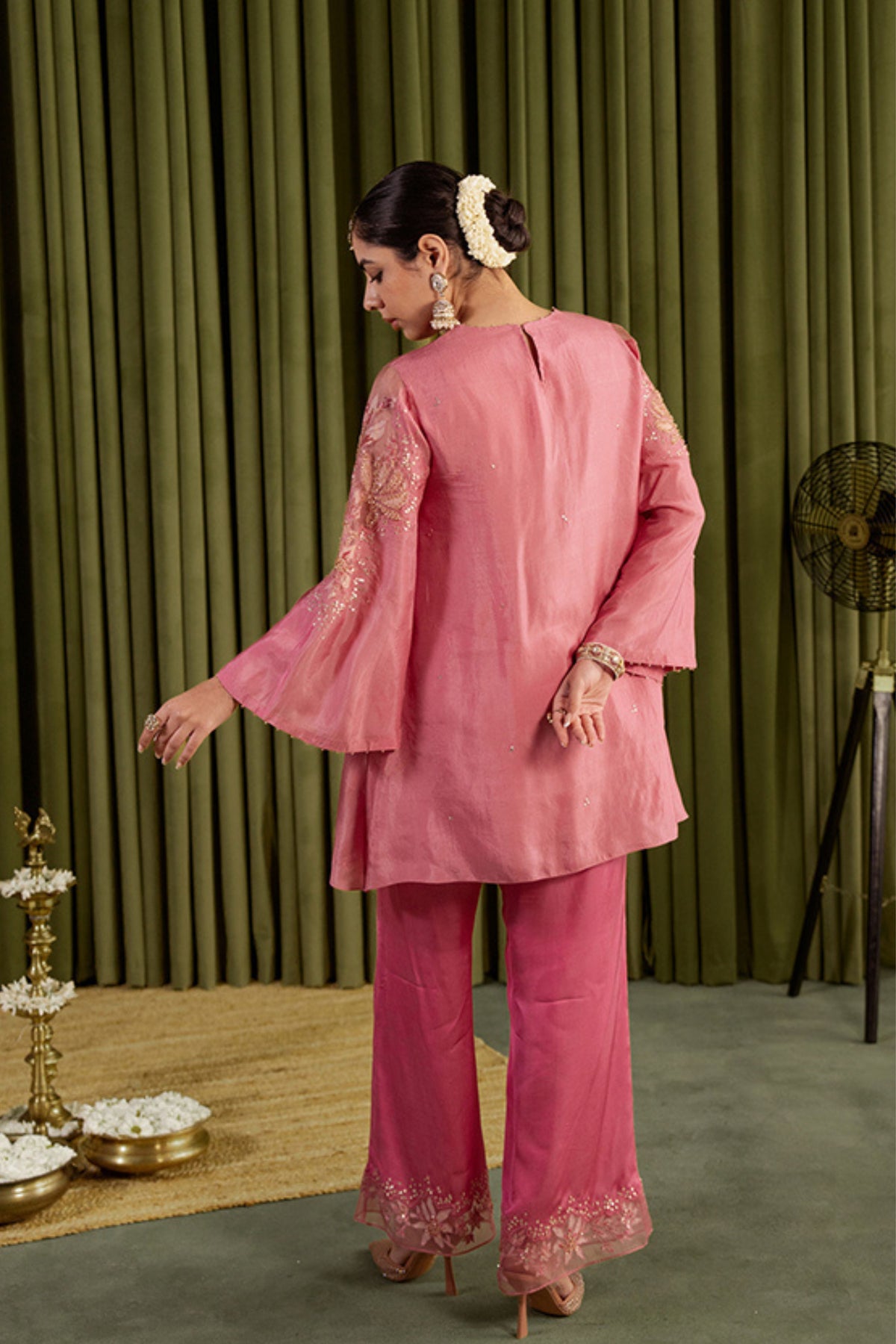 Rose Pink Embroidered Kurta