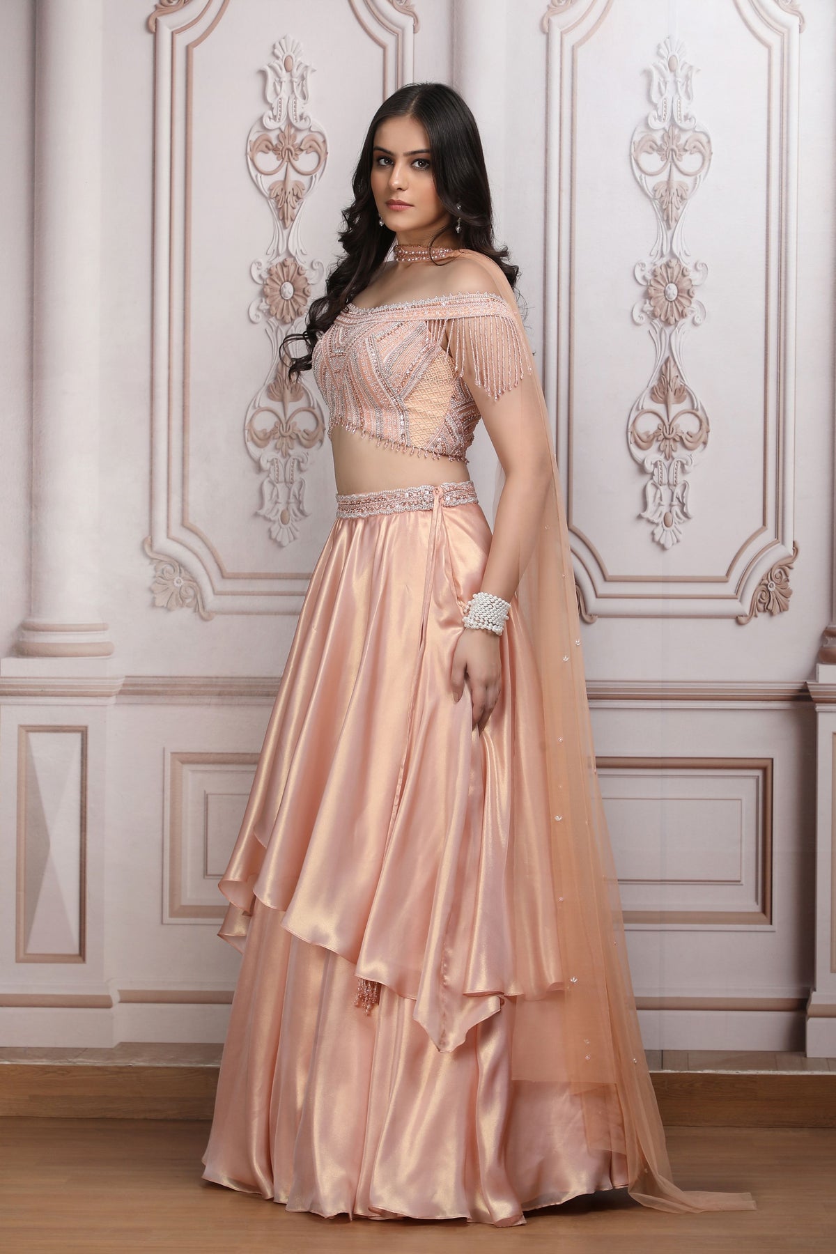 Peach Lehnga Set