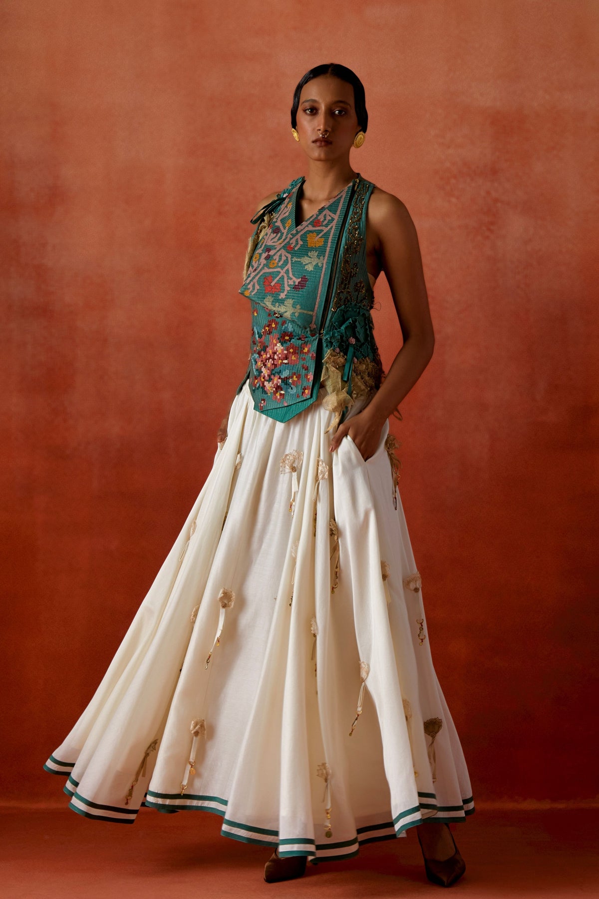 3d Floral Skirt Ensemble