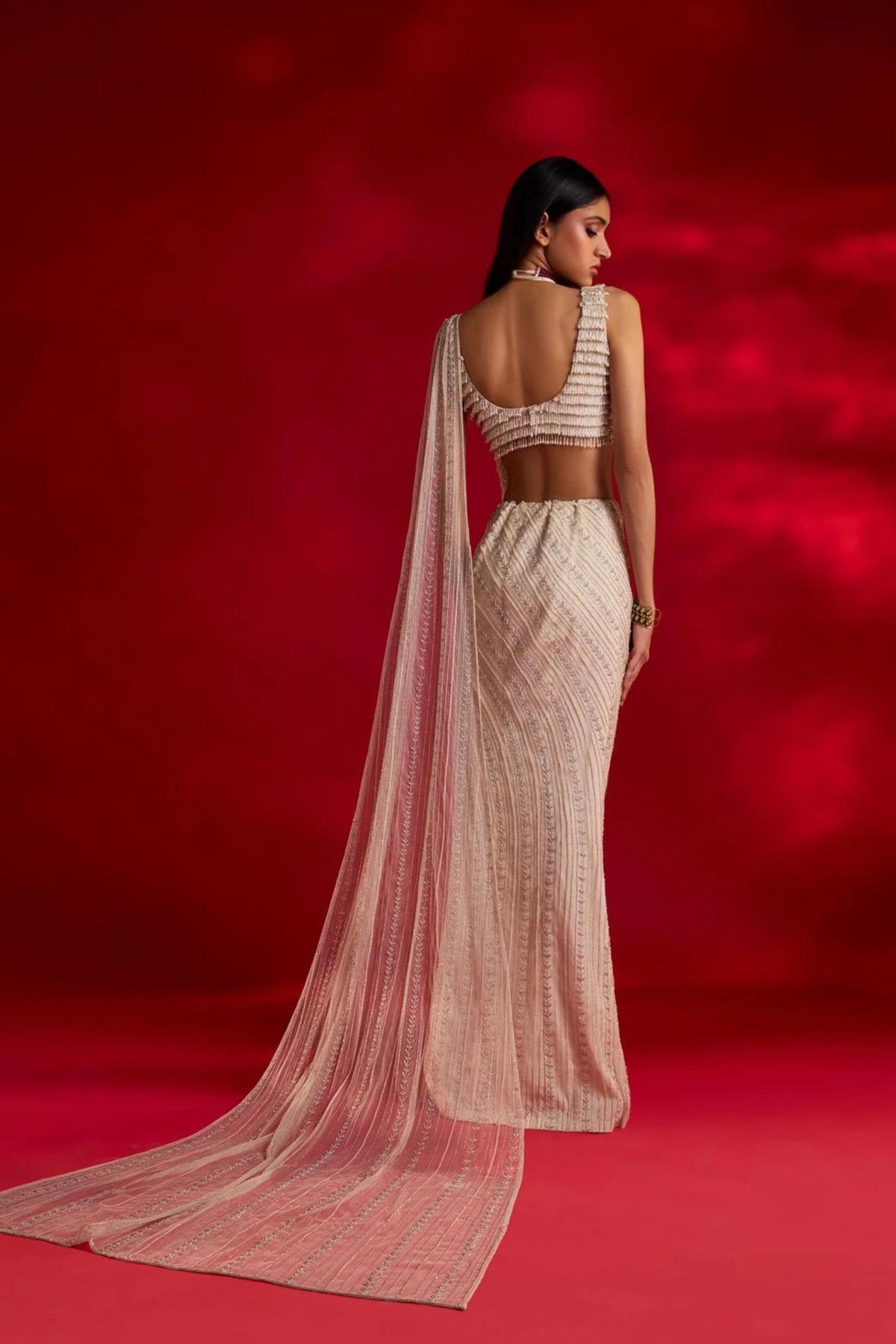 Viola Saree in Champagne