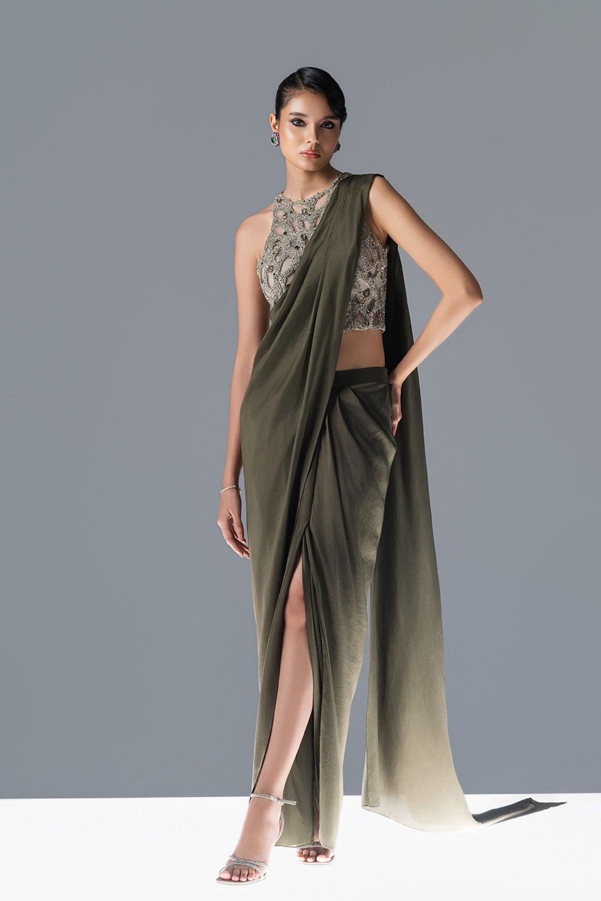 Fern Light Saree