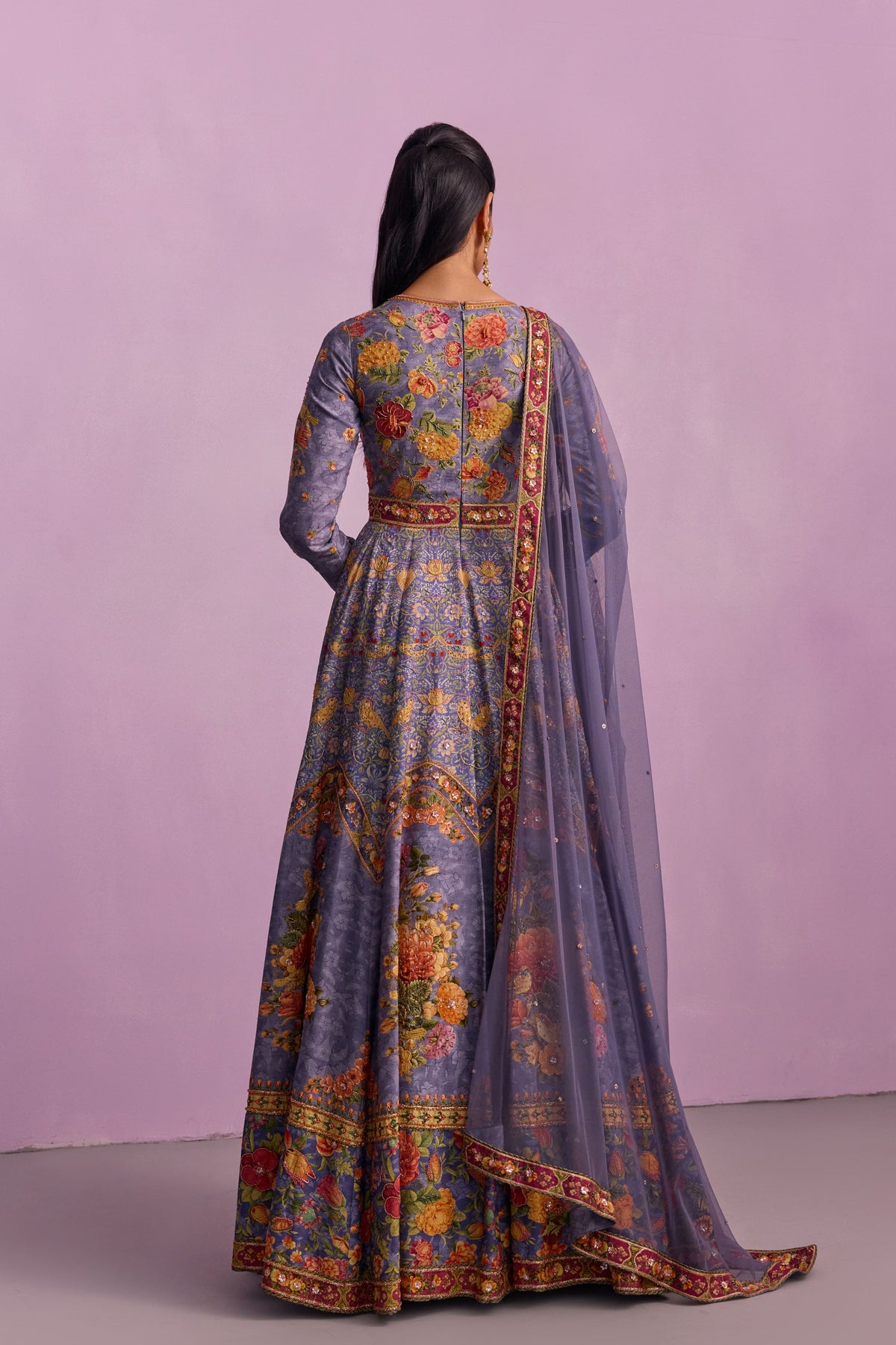 Purple Tahira Anarkali Set