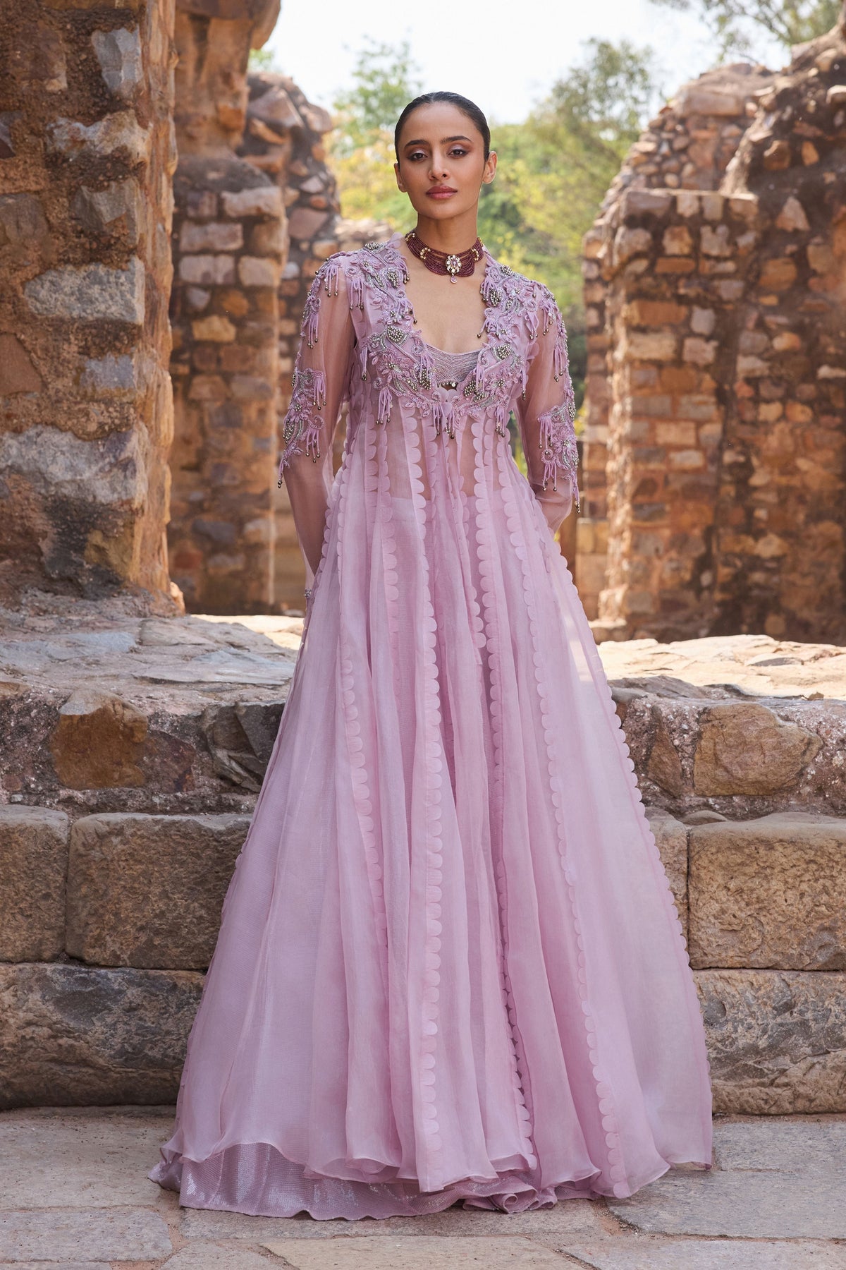 Lilac Long Jacket Set
