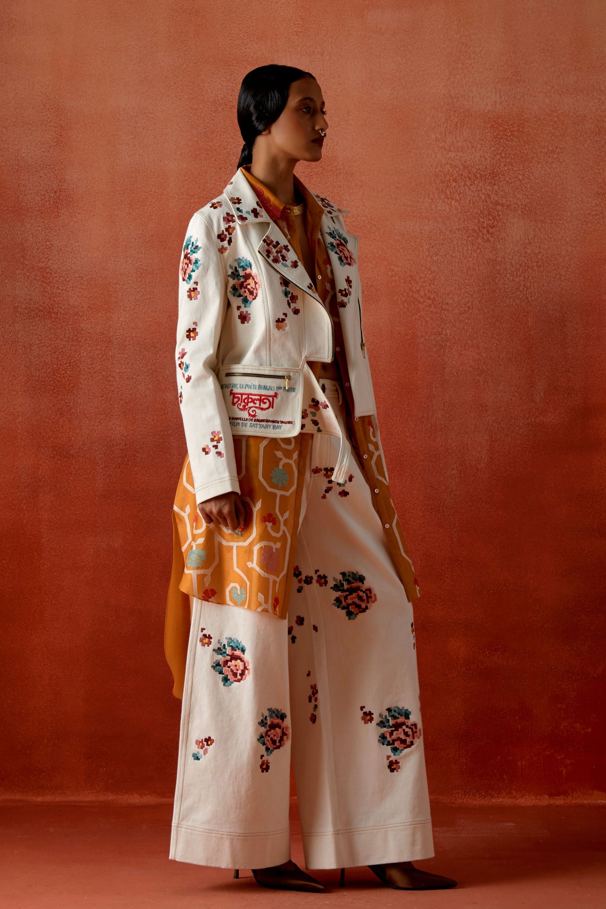 Embroidered Jacket Set