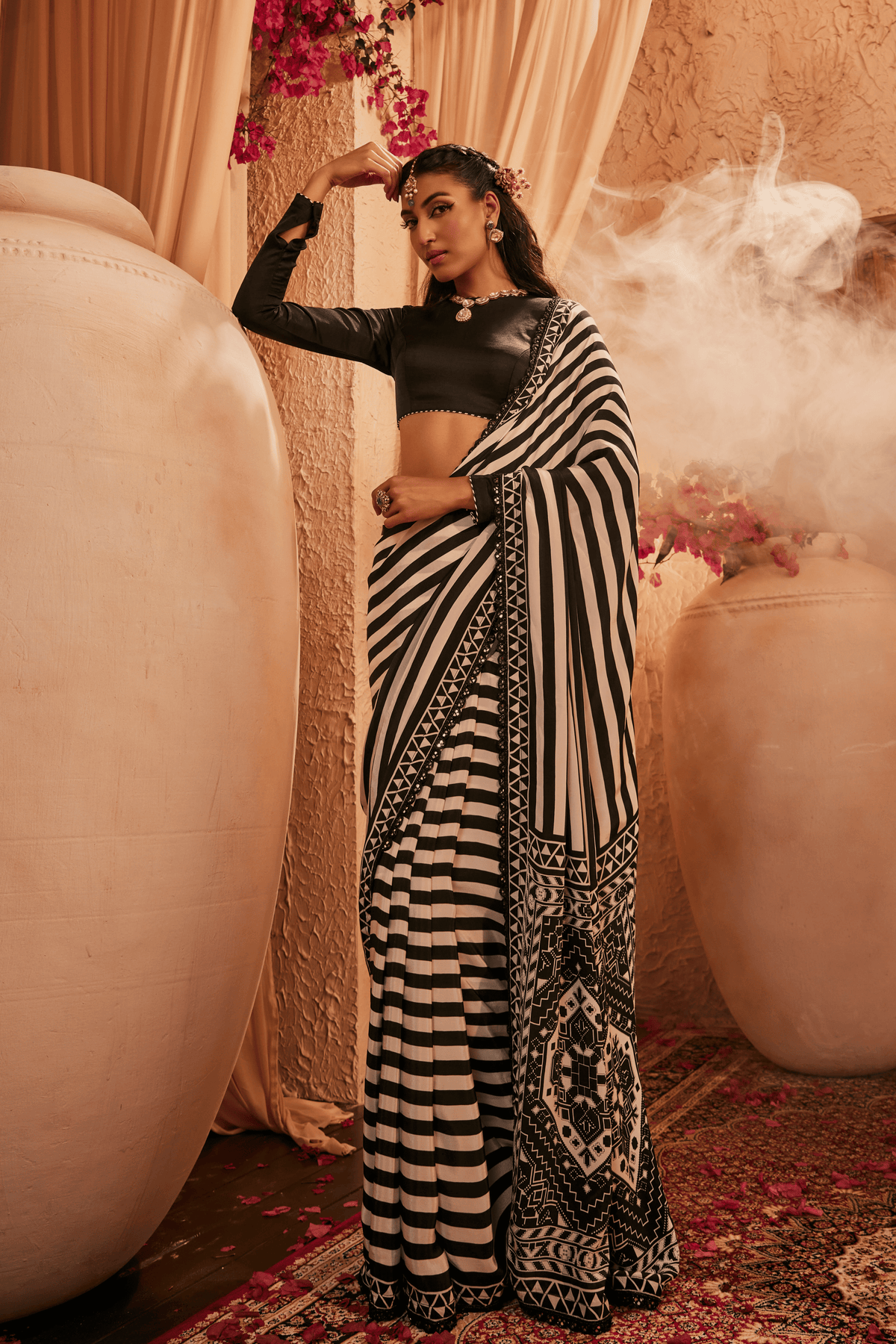 Cara Black Saree Set