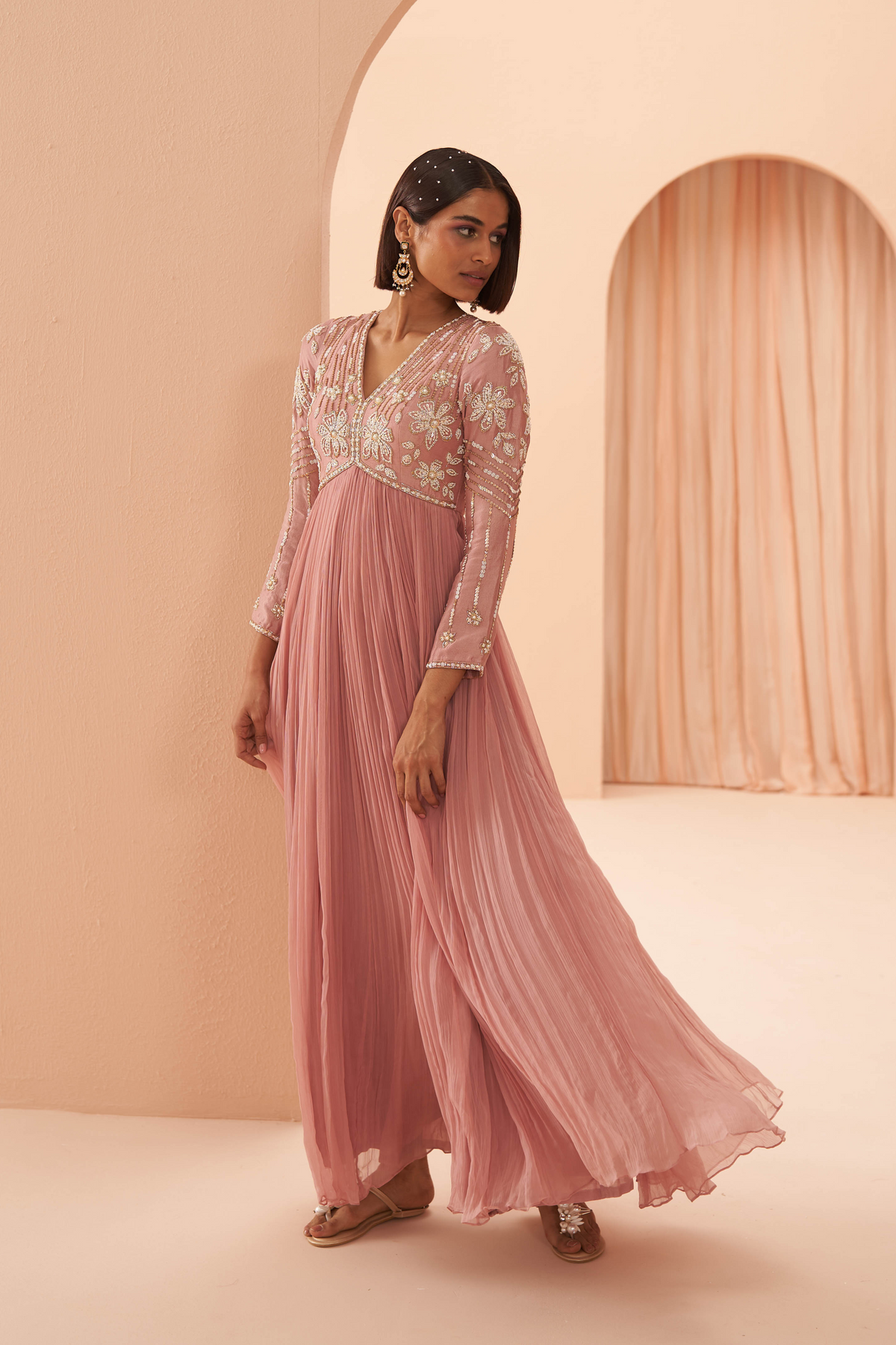 Orchid Anarkali Set