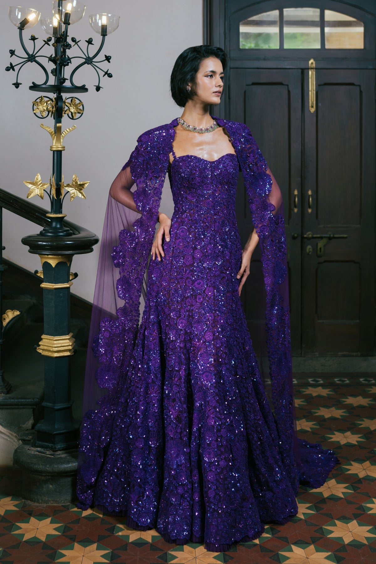 Cassia Gown With Cape