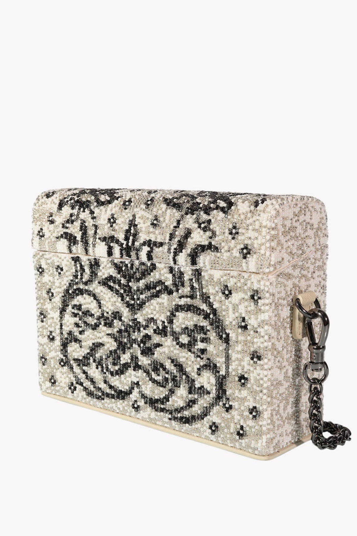 Chandni silver mini box bag