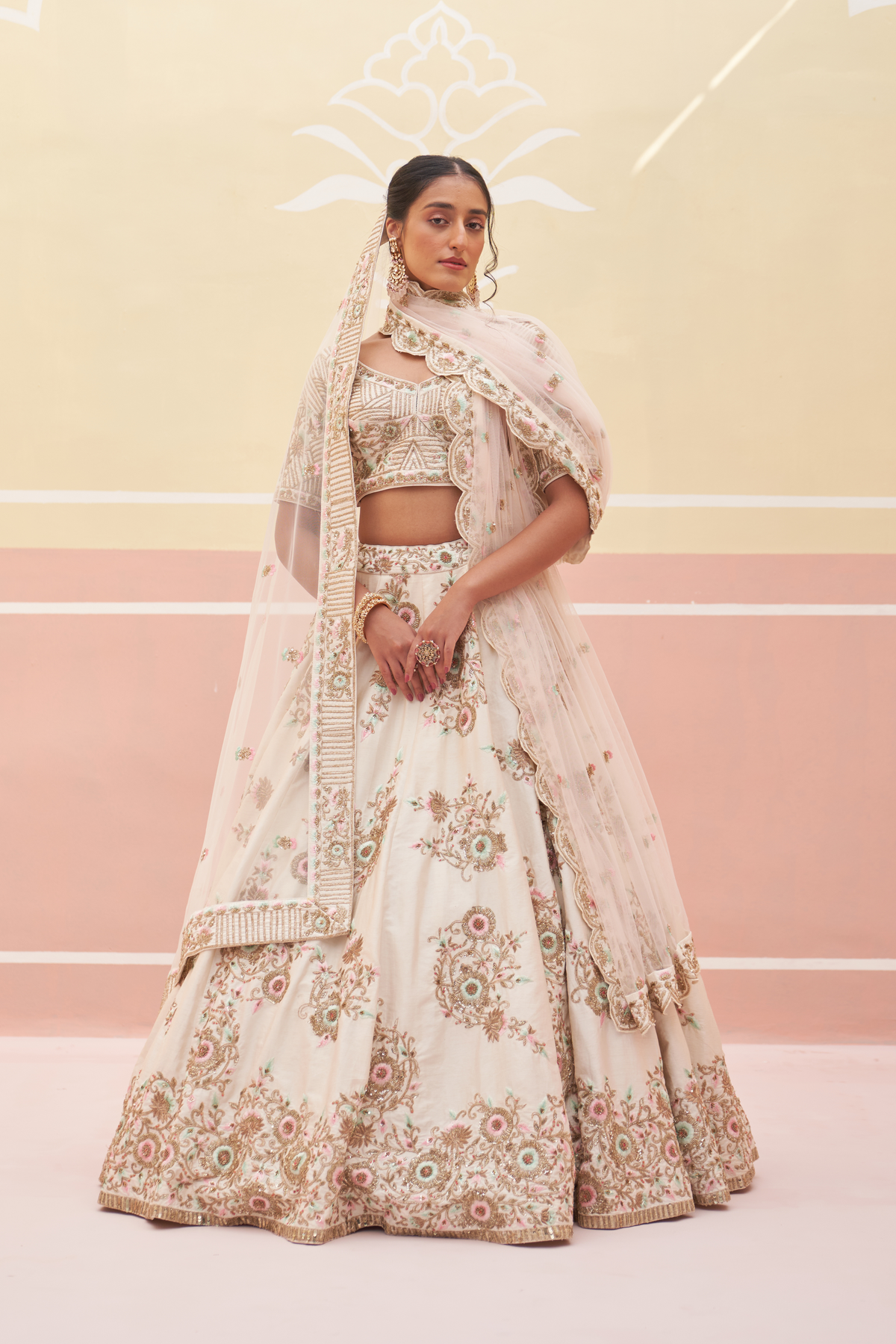 Ivory Zardozi Lehenga Set