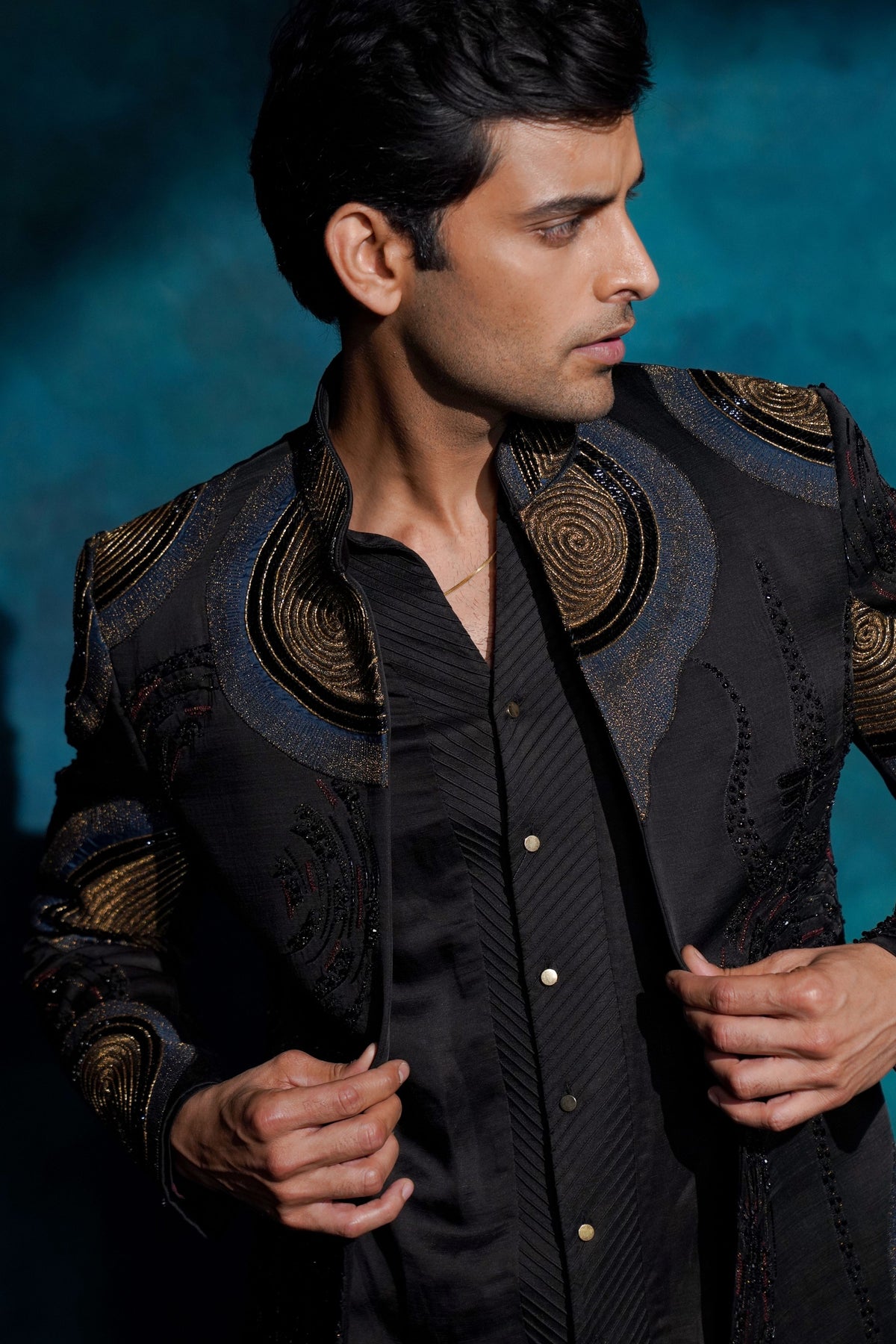 Black Bandhgala Set