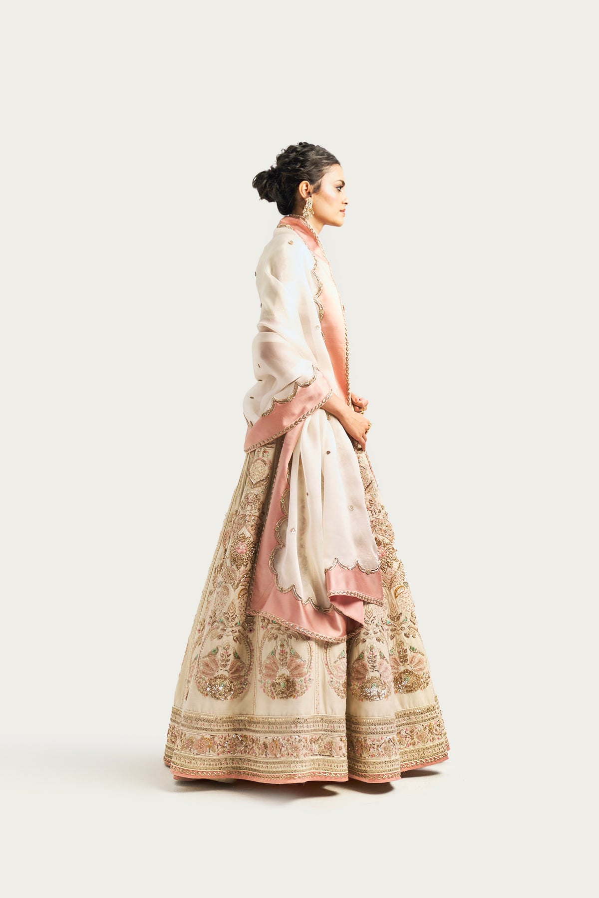 Rumy ivory lehenga set