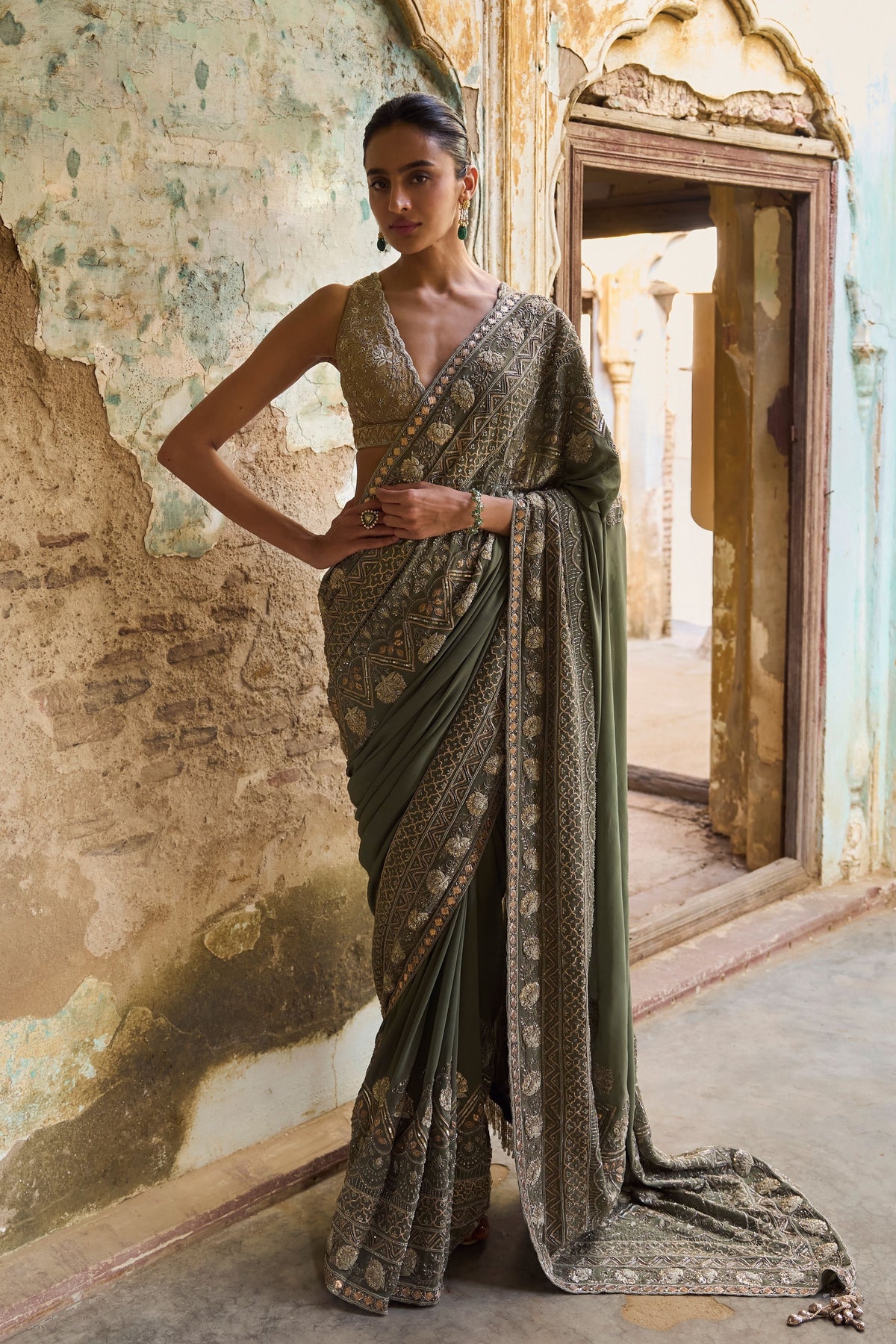 Mint Green Saree Set