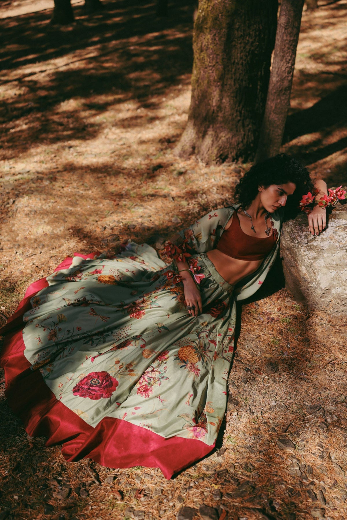 Willow Script Lehenga Set