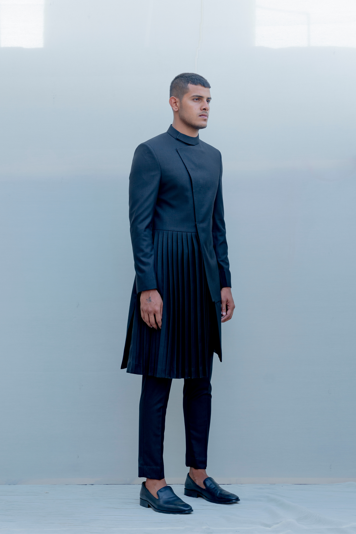 stygian long indo western jacket set