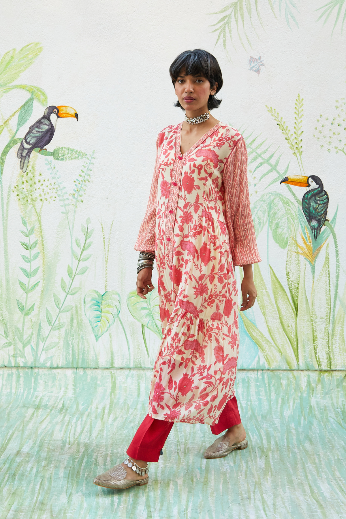 Playful Pink Printed Kurta Set