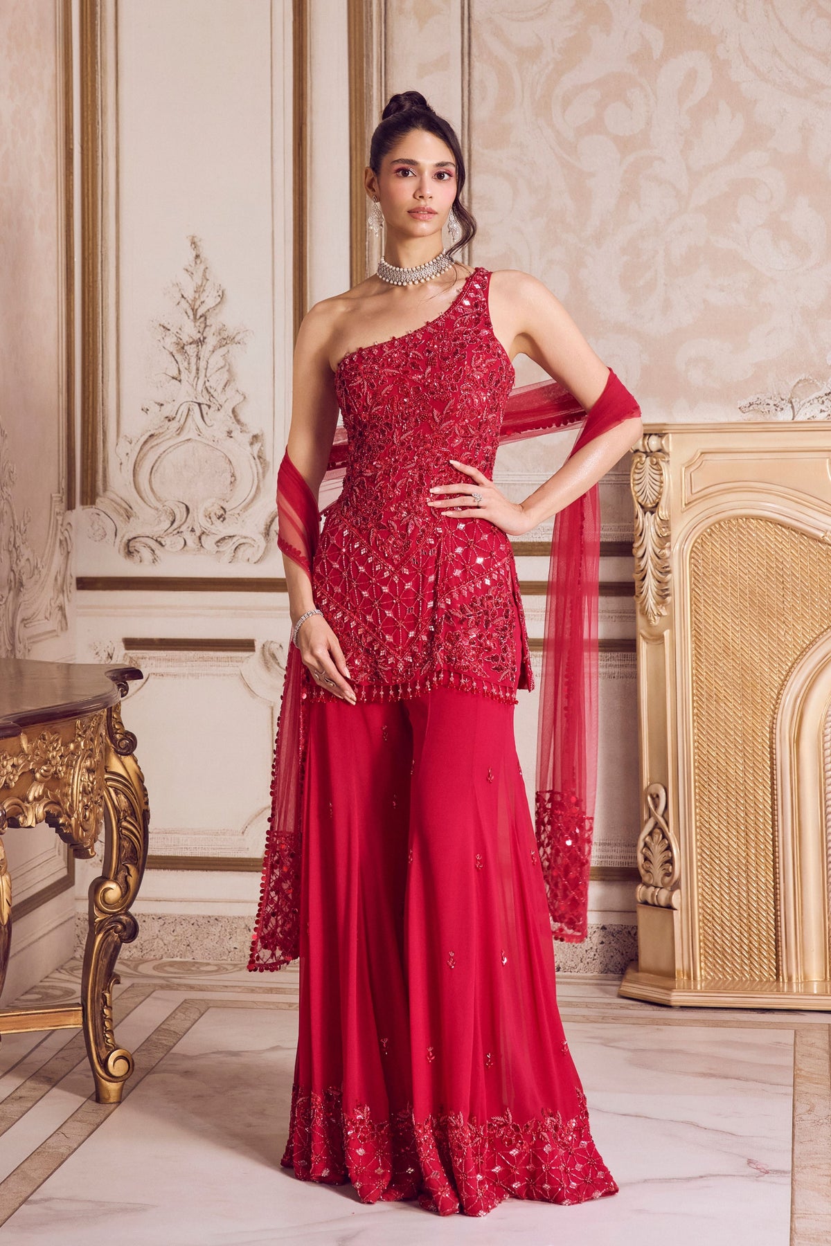 Magenta Short Kurta Set