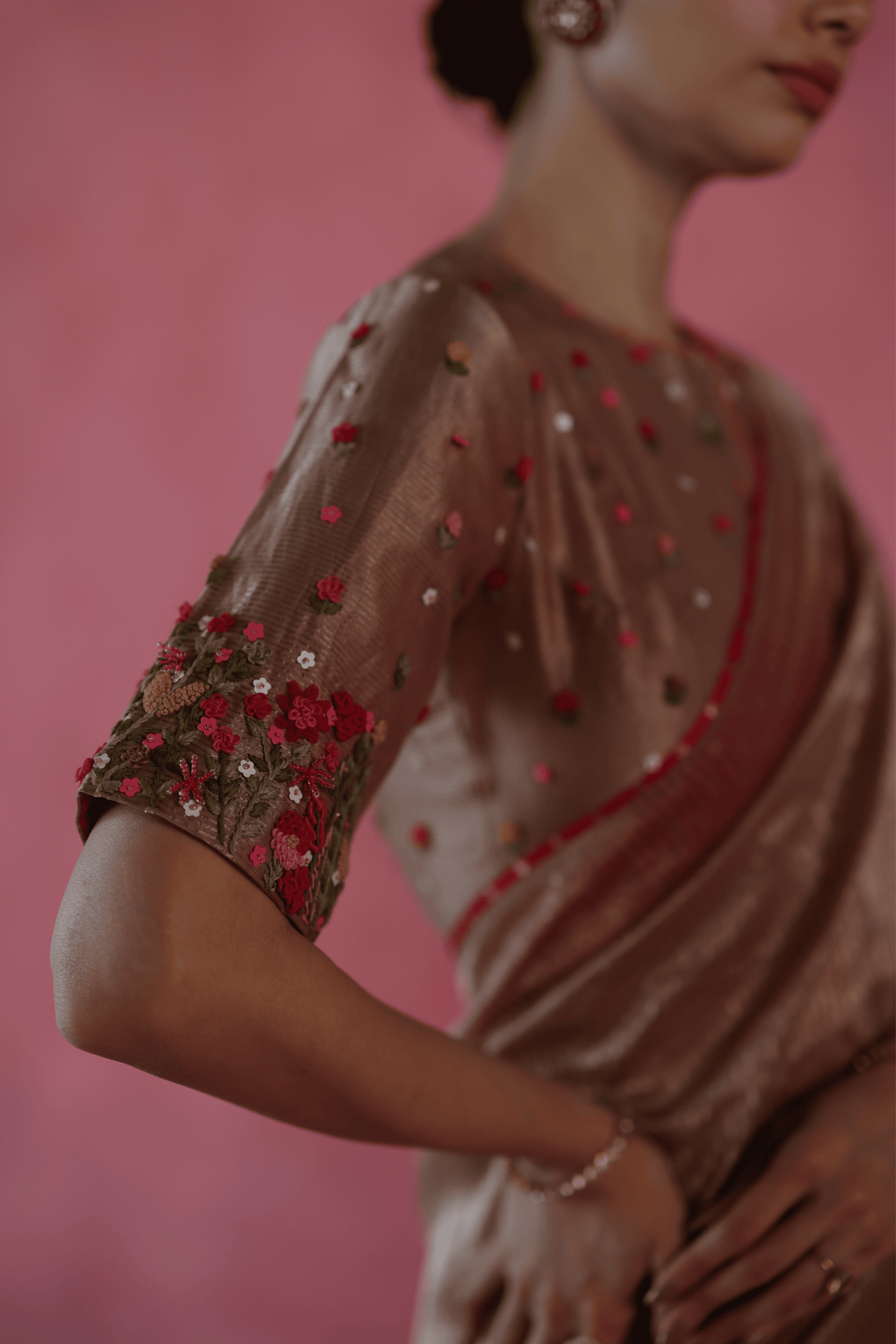 Beige Ghevar Saree