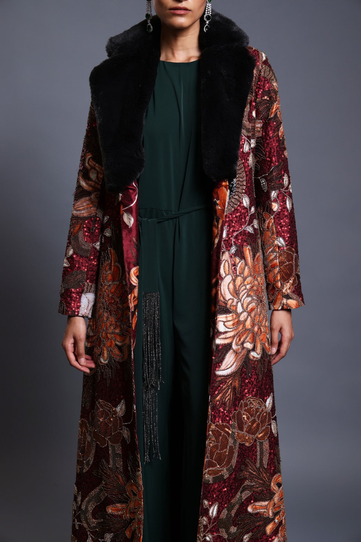 Maroon Print Jacket