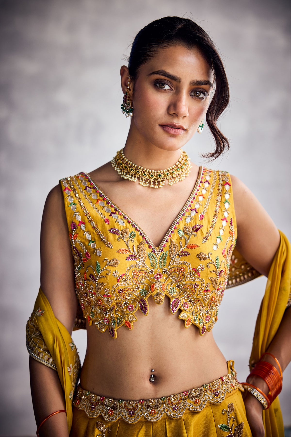 Spectra Yellow Lehenga Set