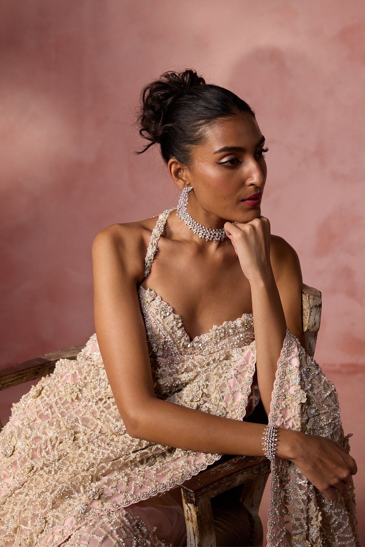 Blush Pink Saree Set