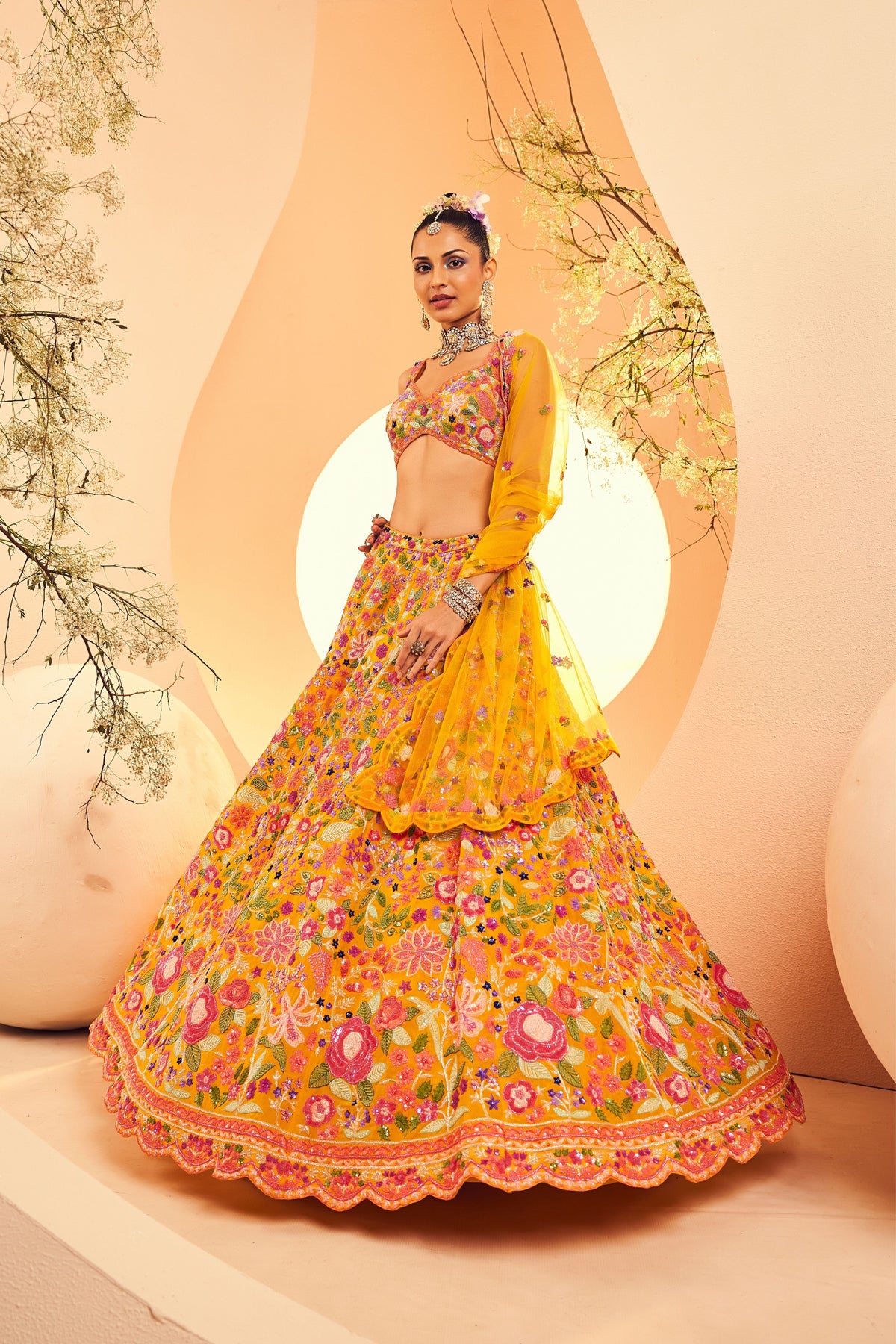 Yellow Multi Lehenga