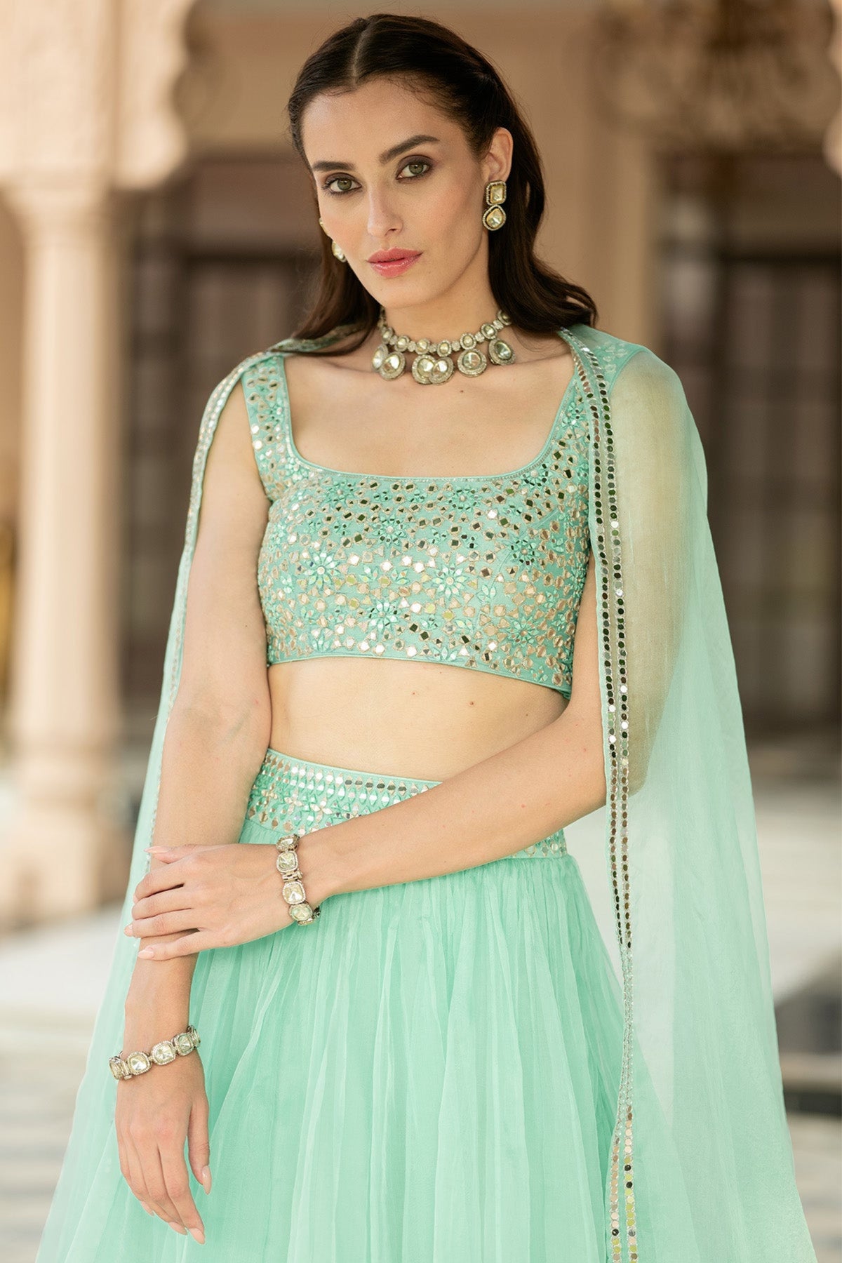 Aqua Bue Lehenga Set