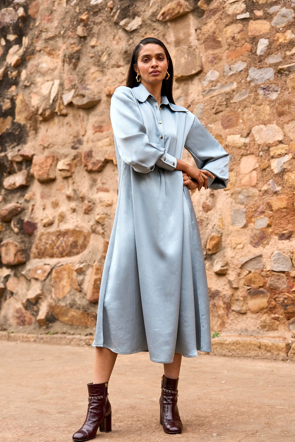 Full Sleeves Shirt Dress