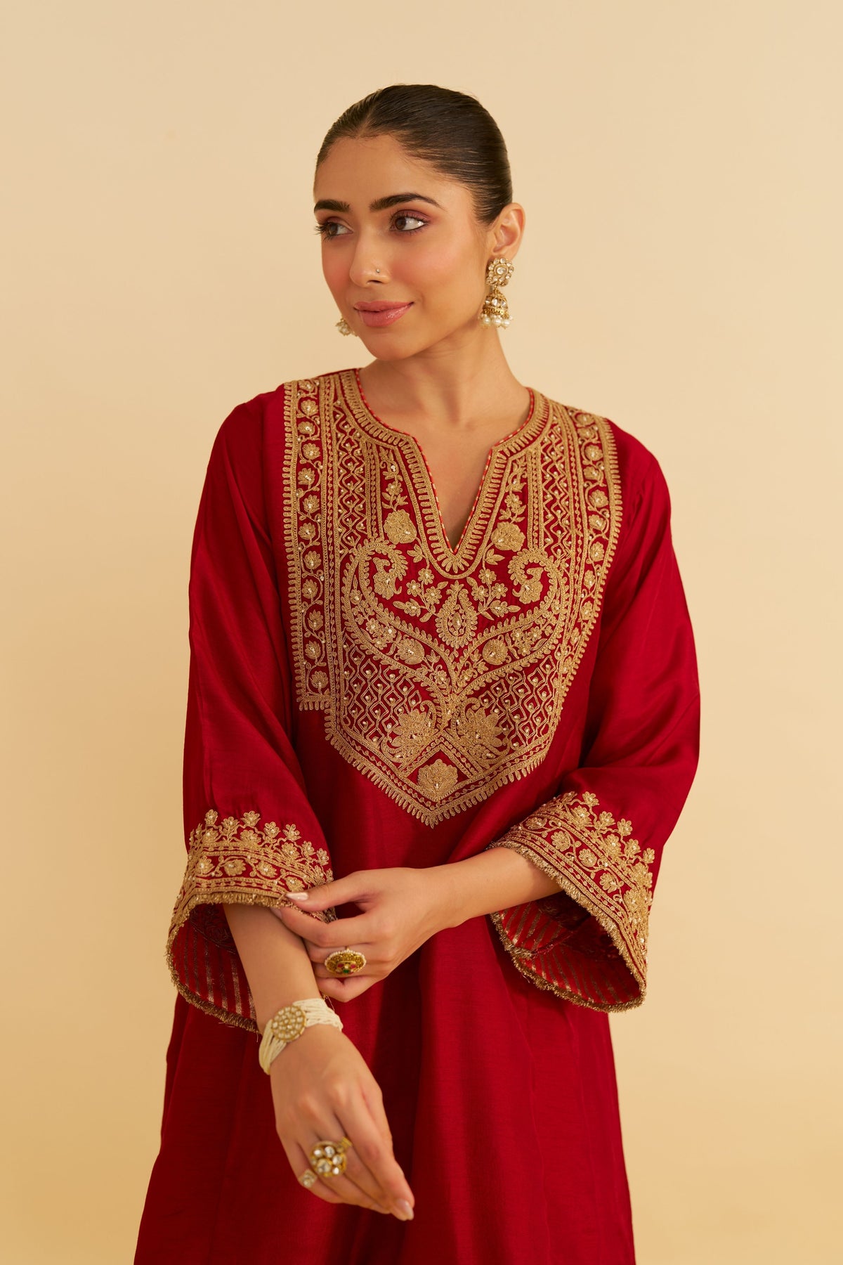 Mehza Red Salwar Set