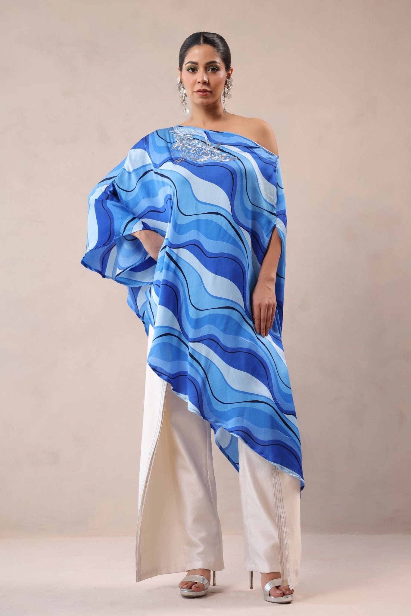 Atlantic Blue Cruise Cape Set - Pallavi Jaipur - Elahe