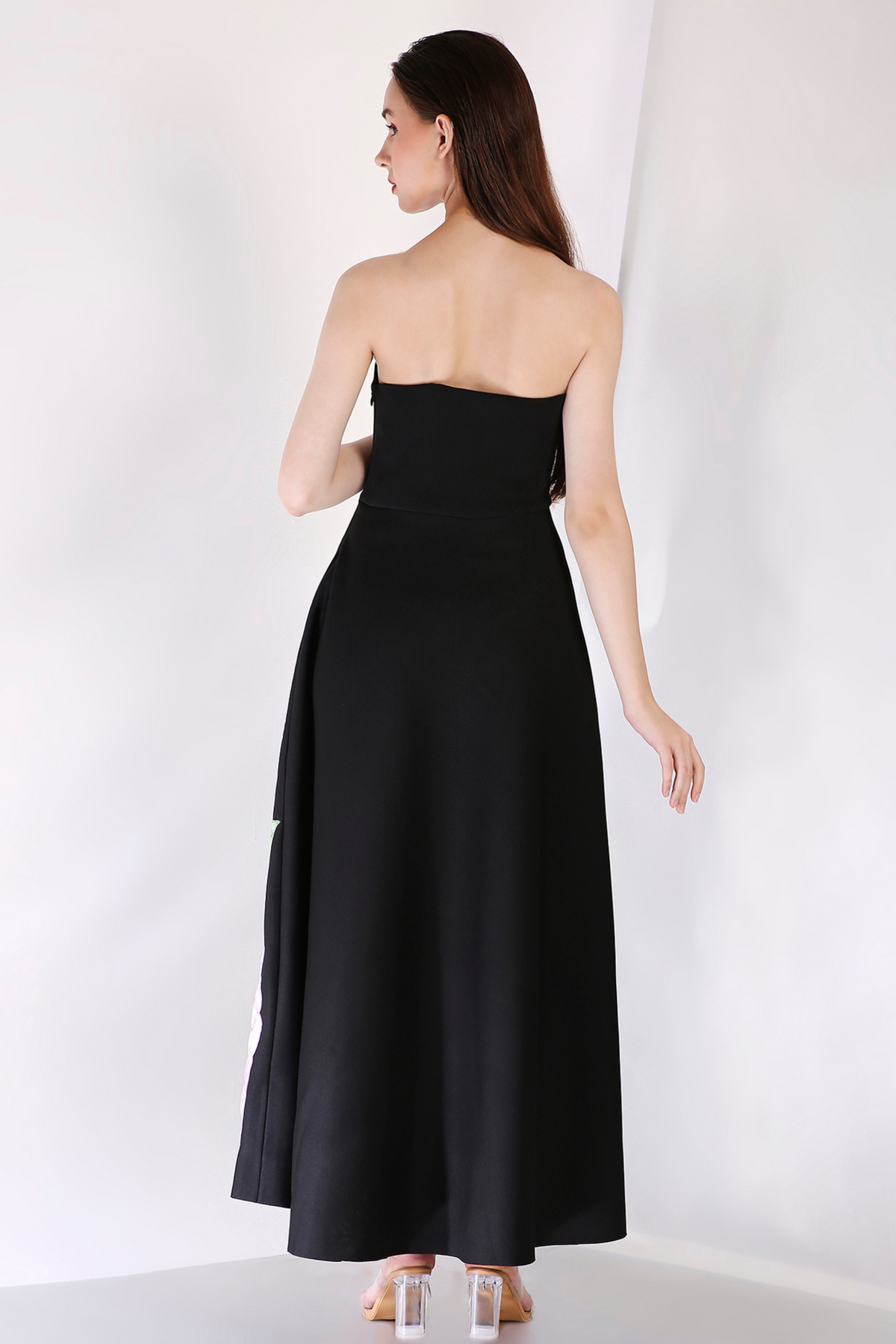 Black Nyra Embroidered Dress