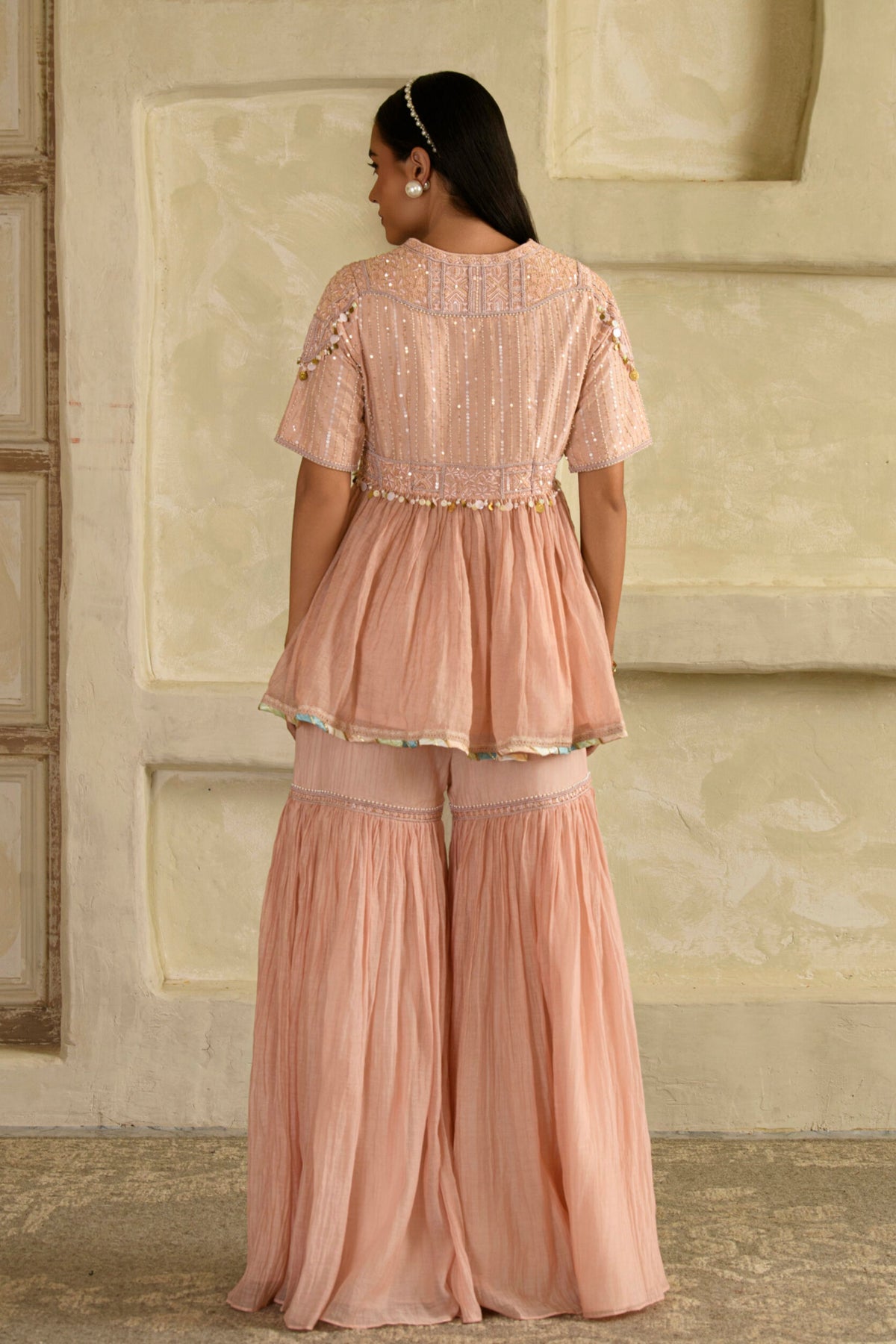 Dhun Chandrika Ivory Peplum Set