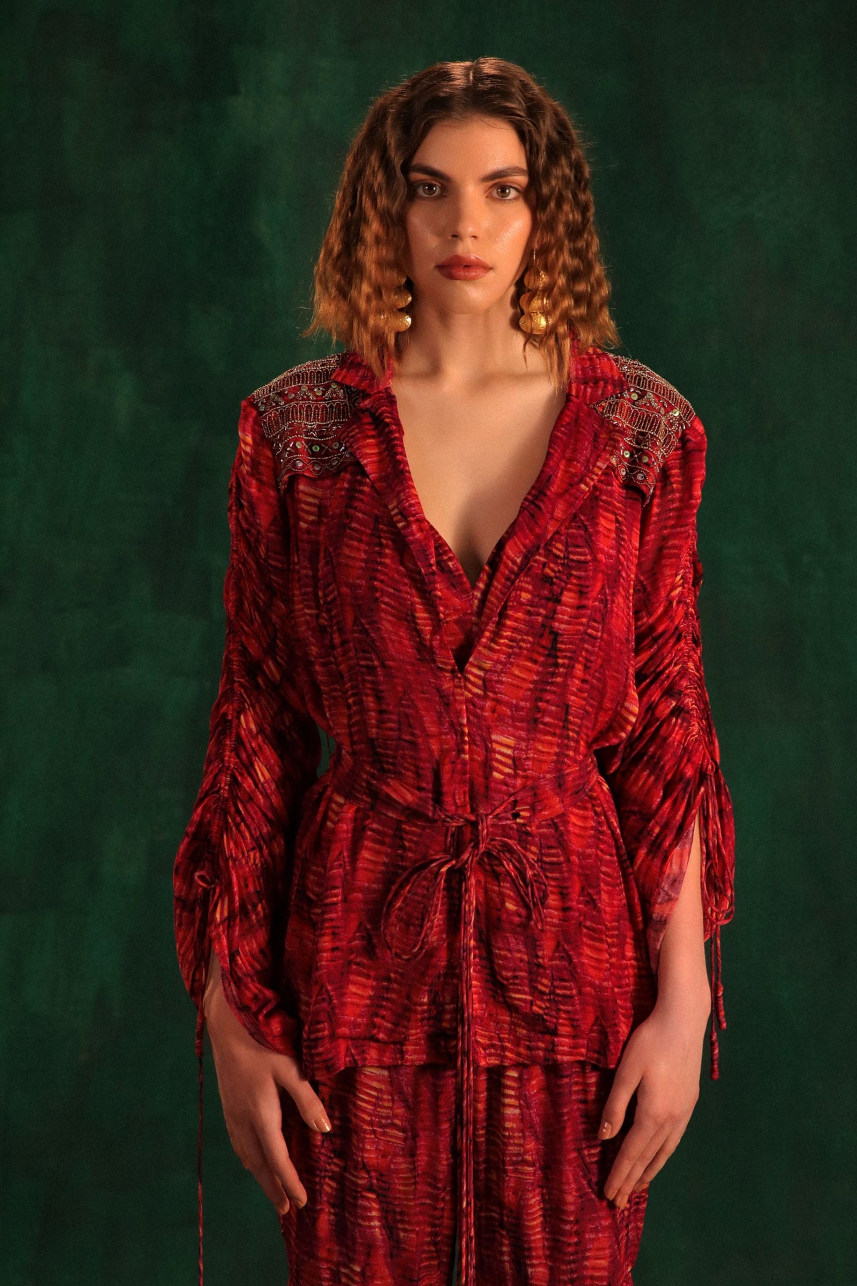 Red Tunic Sharara Set