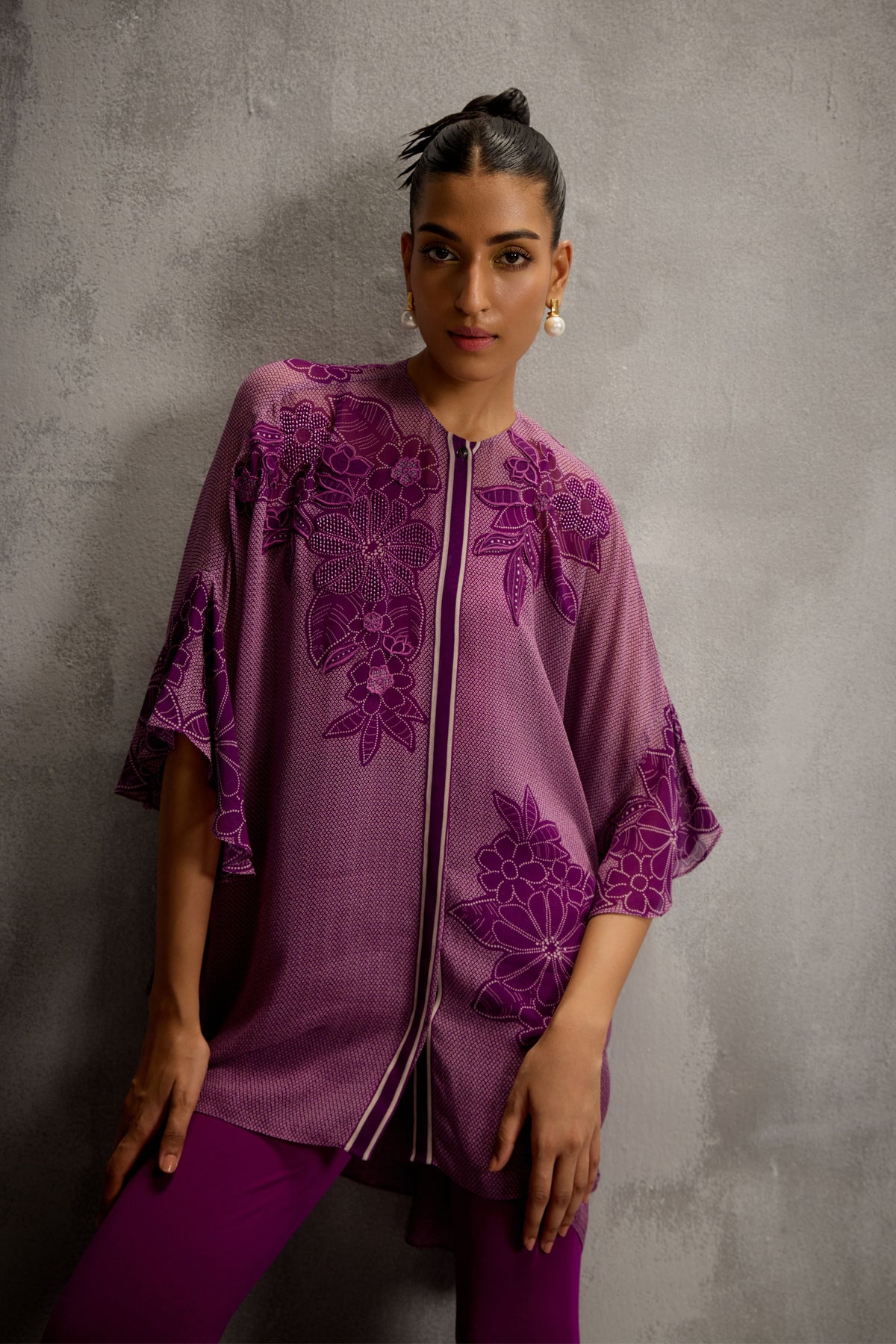 Hitachi Side Ruffled Tunic