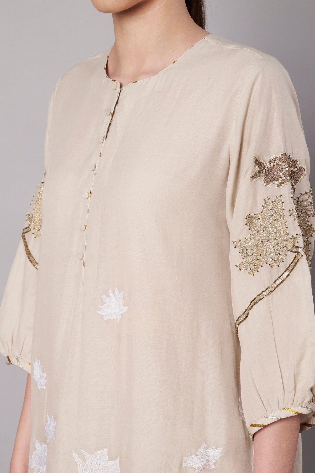Petal Promise Ivory Kurta Set