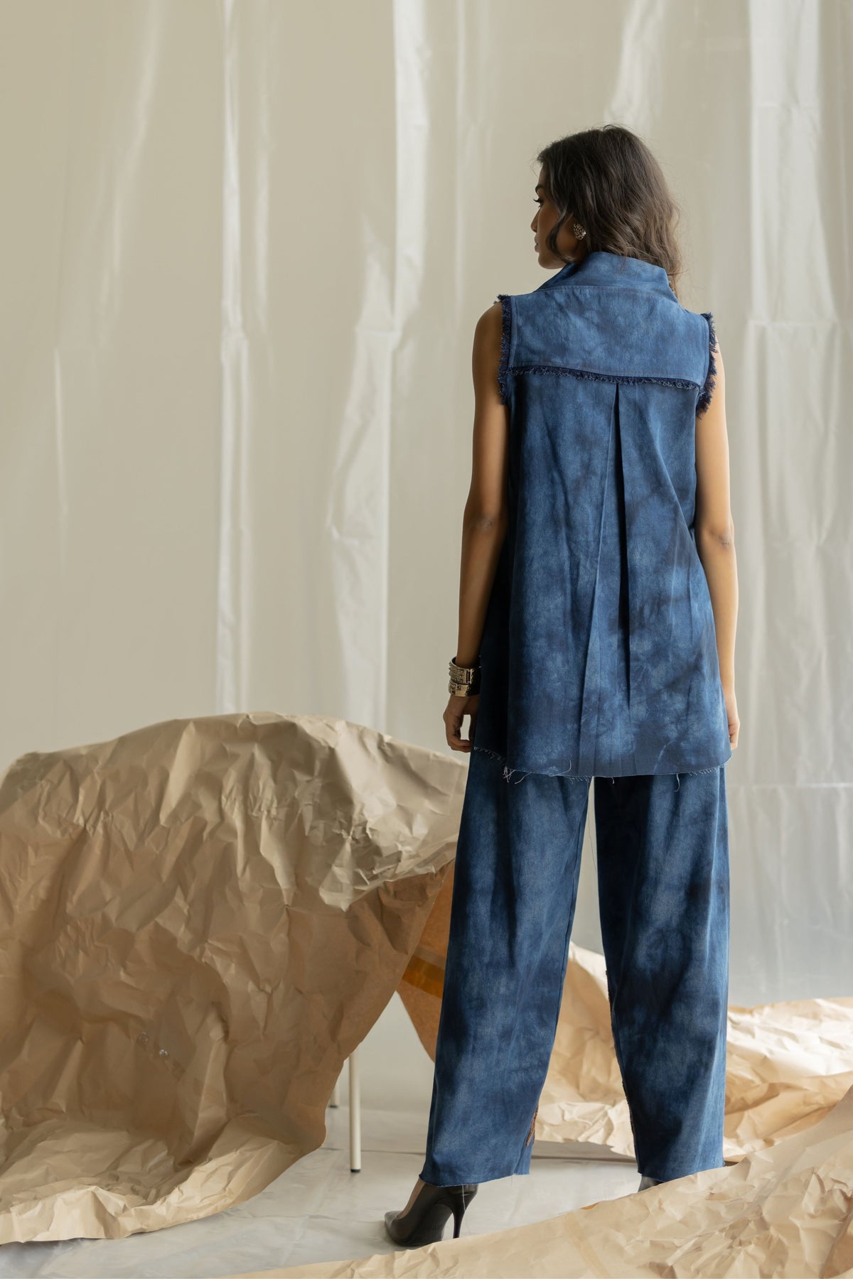 Dark Blue Denim Co-ord Set