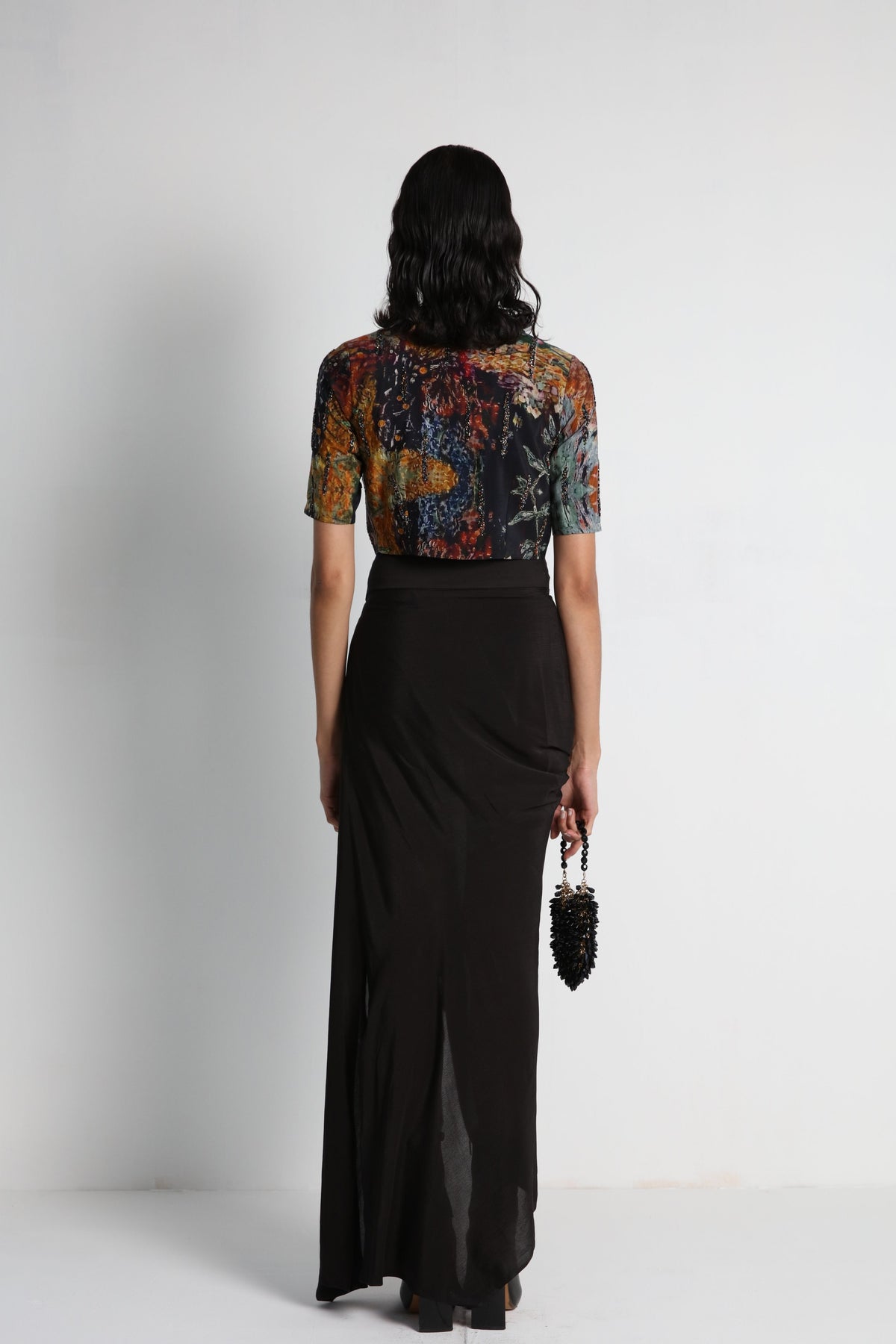 Multicolour Digital Embroidered Jacket Set