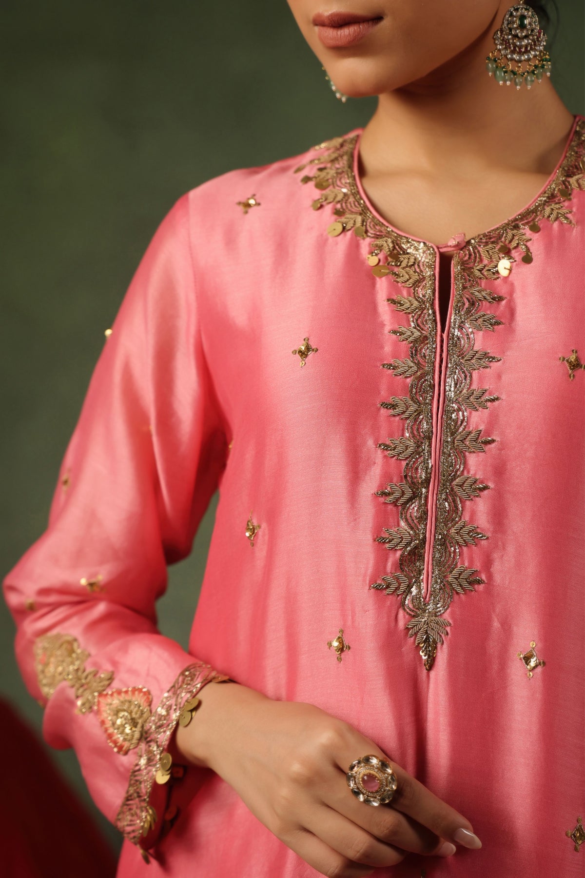Pink Ambi Buta Kurta Set