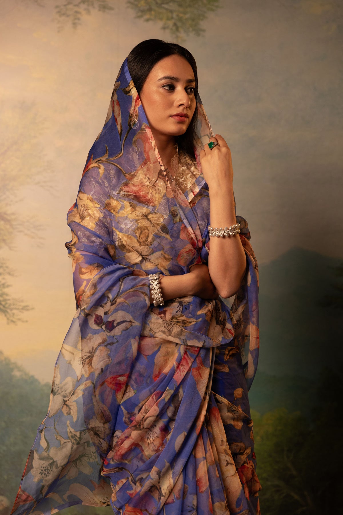 Ourmila Printed French Chiffon Saree