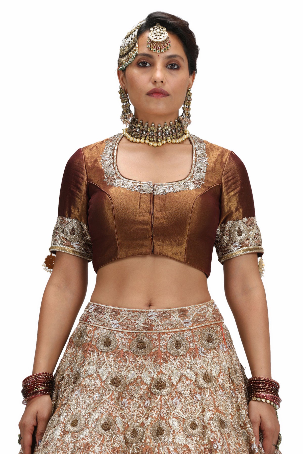 Malavika Garnet Lehenga Set