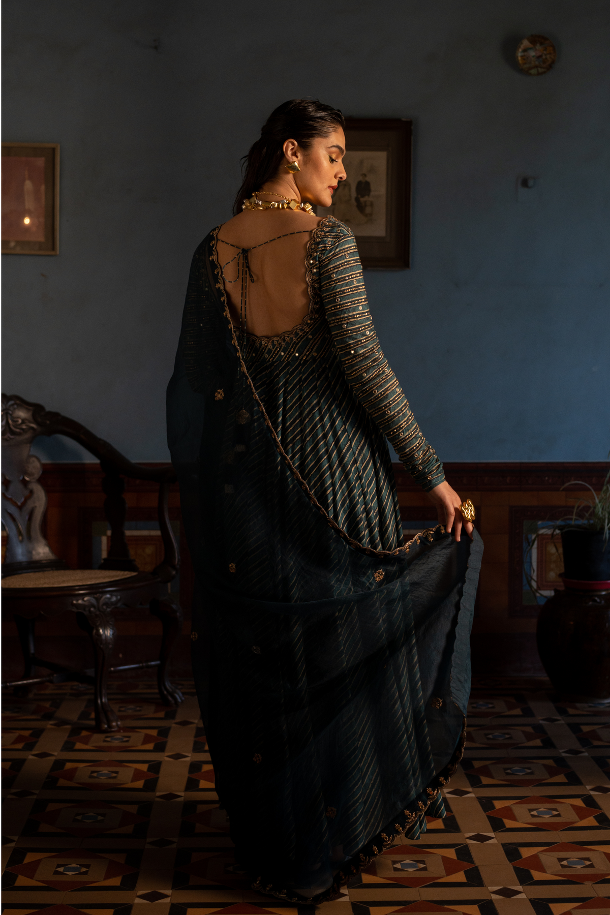 Lehriya Printed Anarkali Set